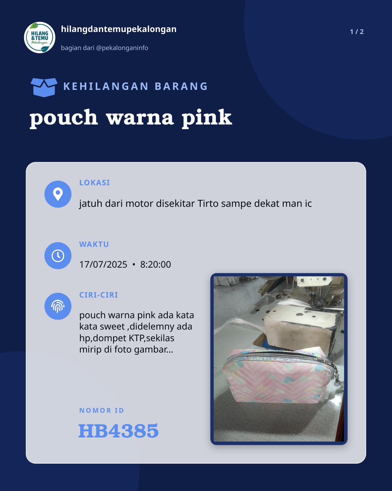 Slide 1 laporan pouch warna pink