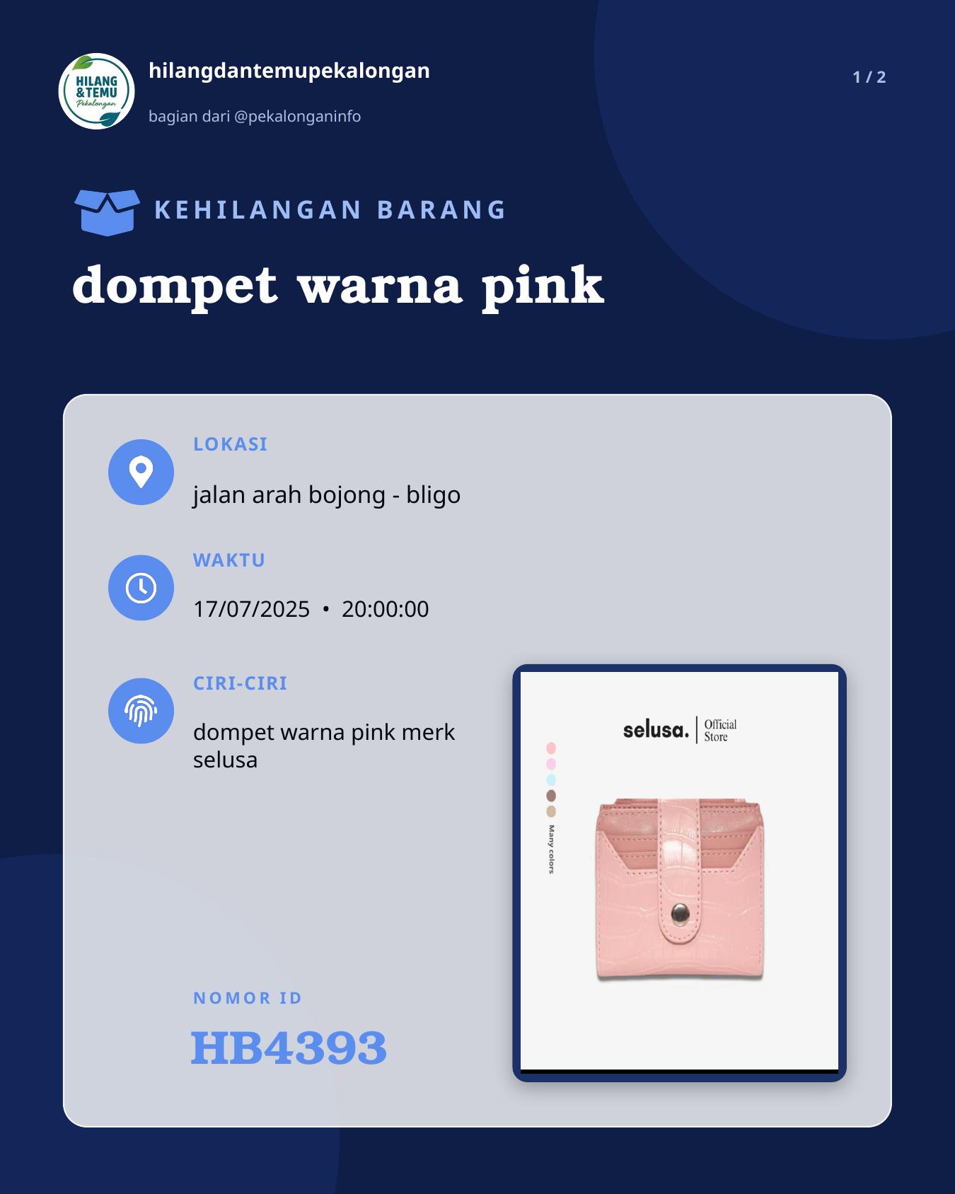 Slide 1 laporan dompet warna pink