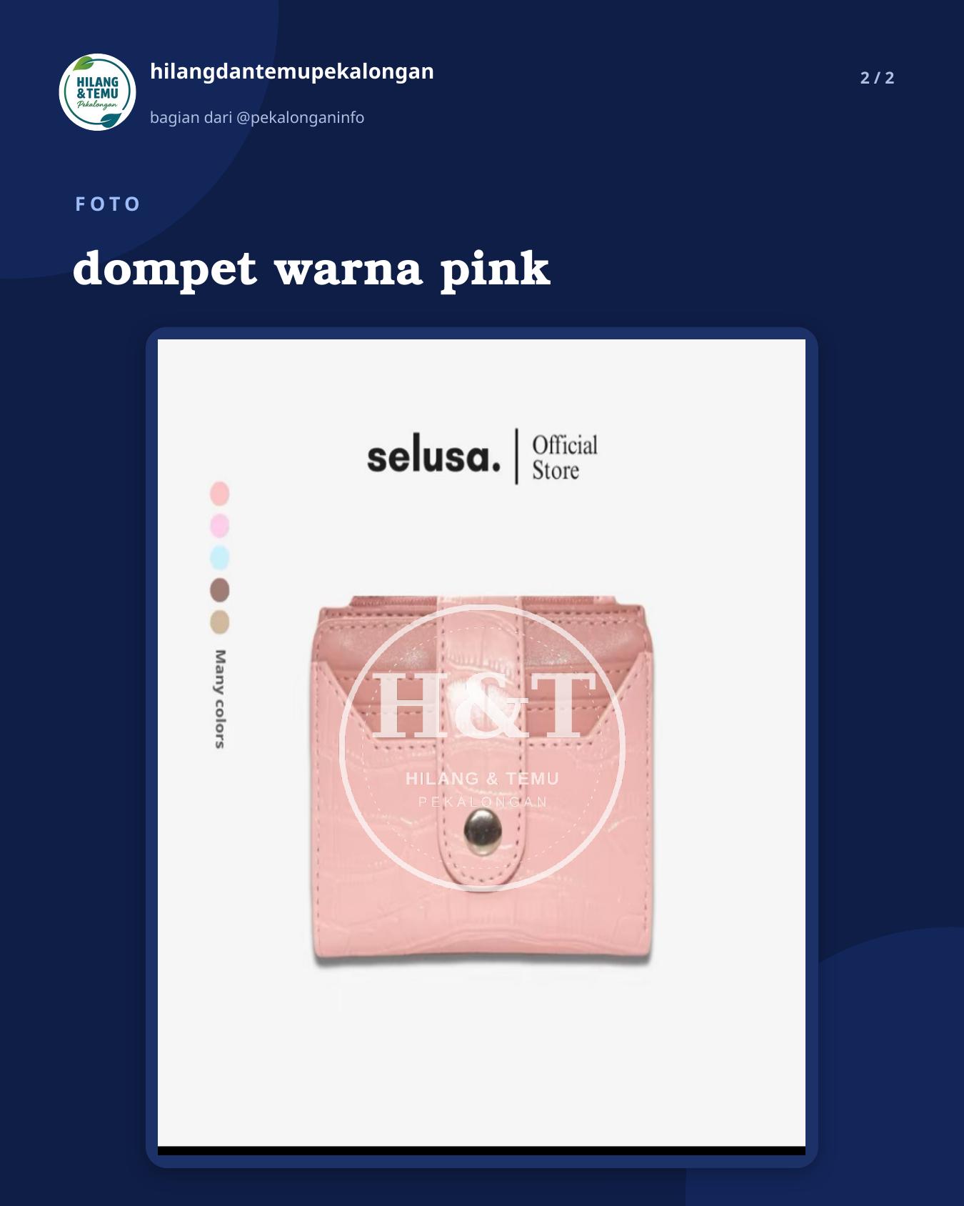 Slide 2 laporan dompet warna pink