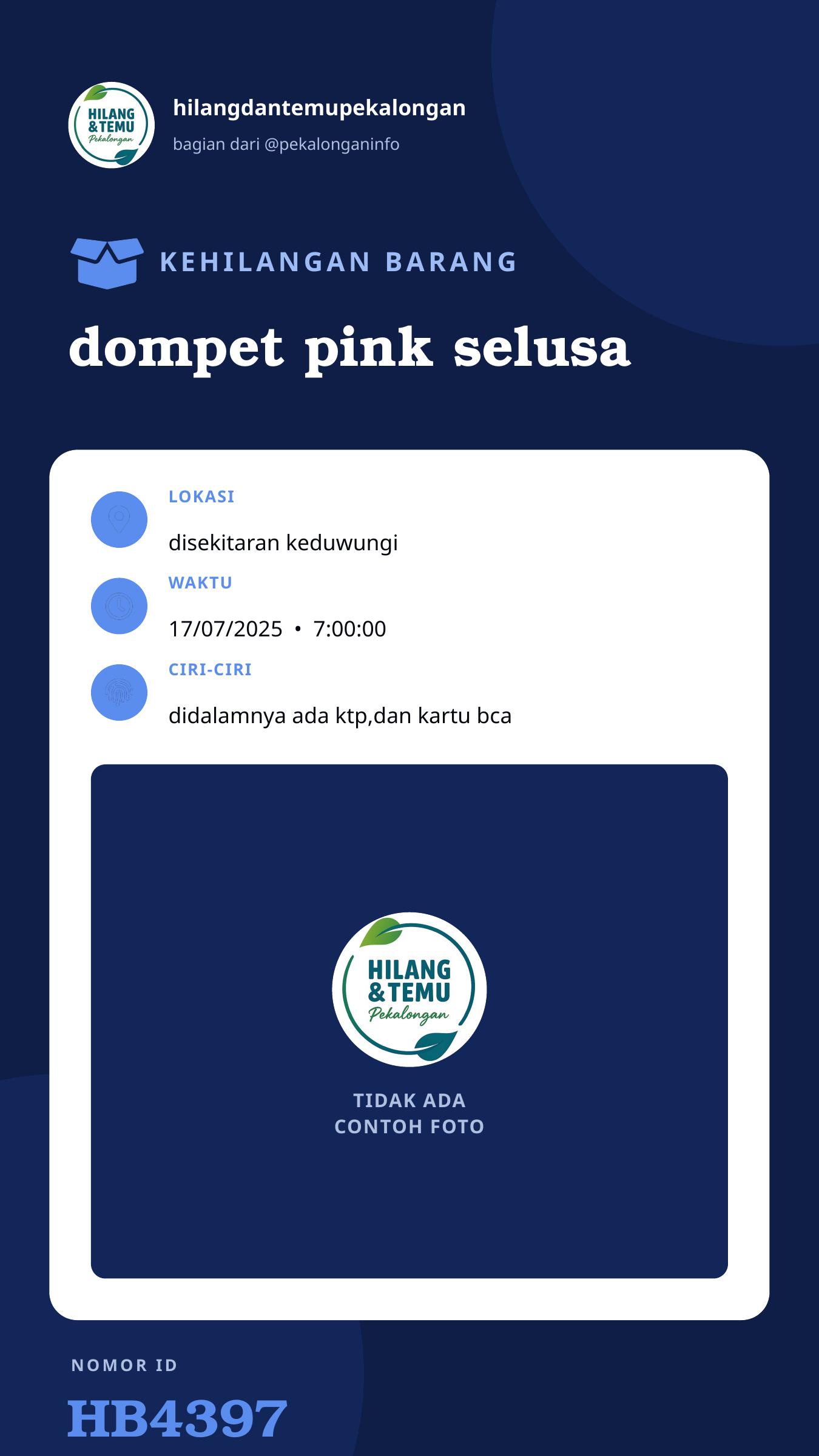 Story 9:16 laporan dompet pink selusa