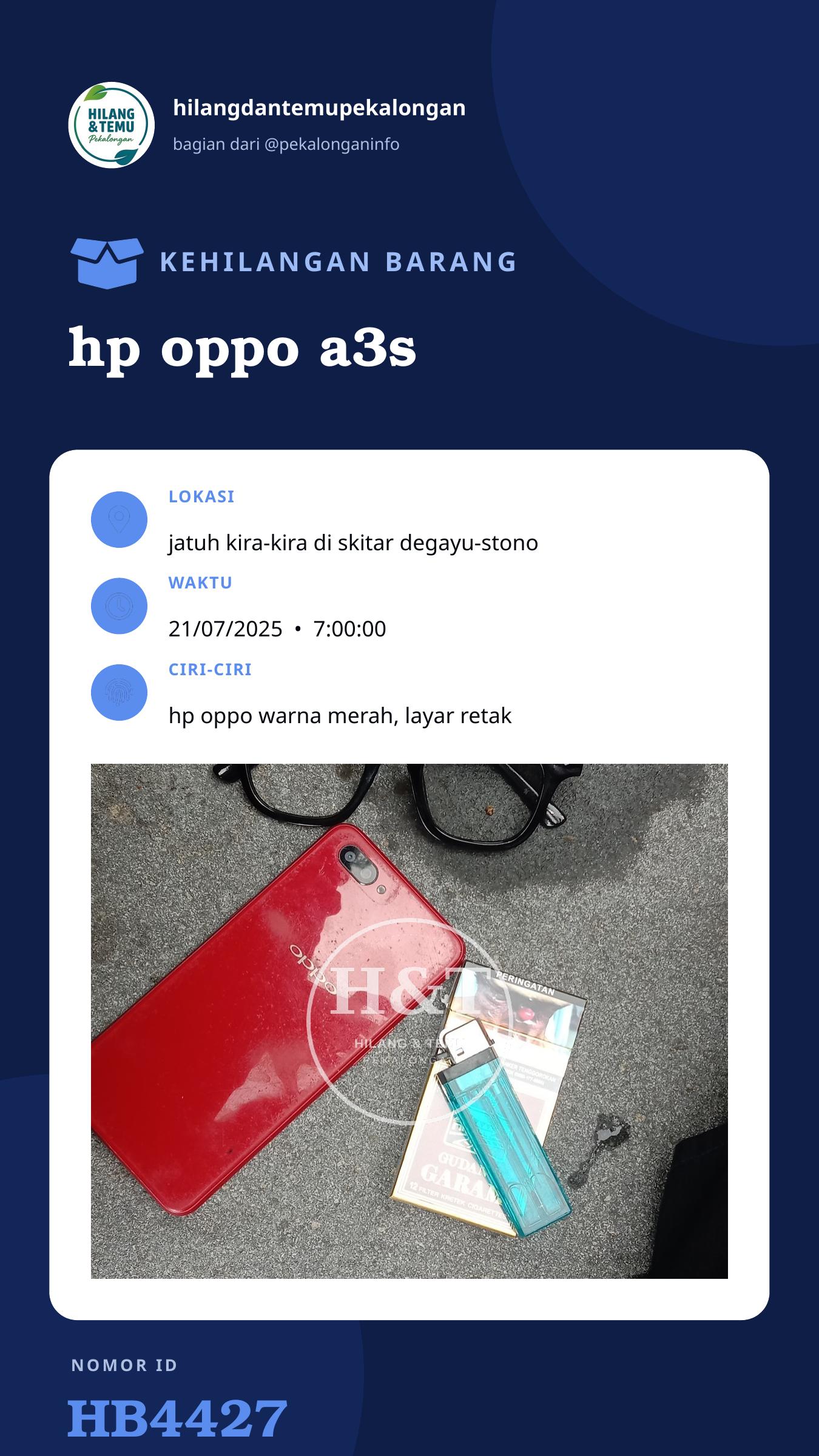 Story 9:16 laporan hp oppo a3s