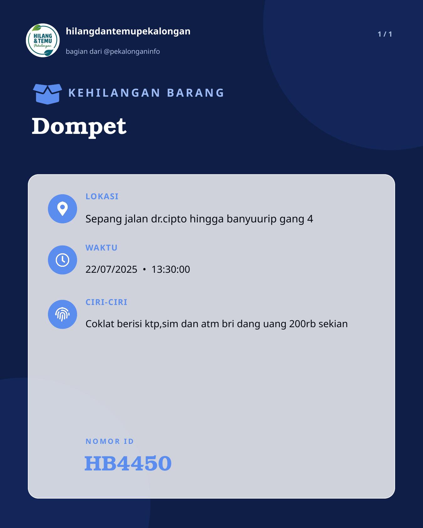 Slide laporan Dompet (HB4450)