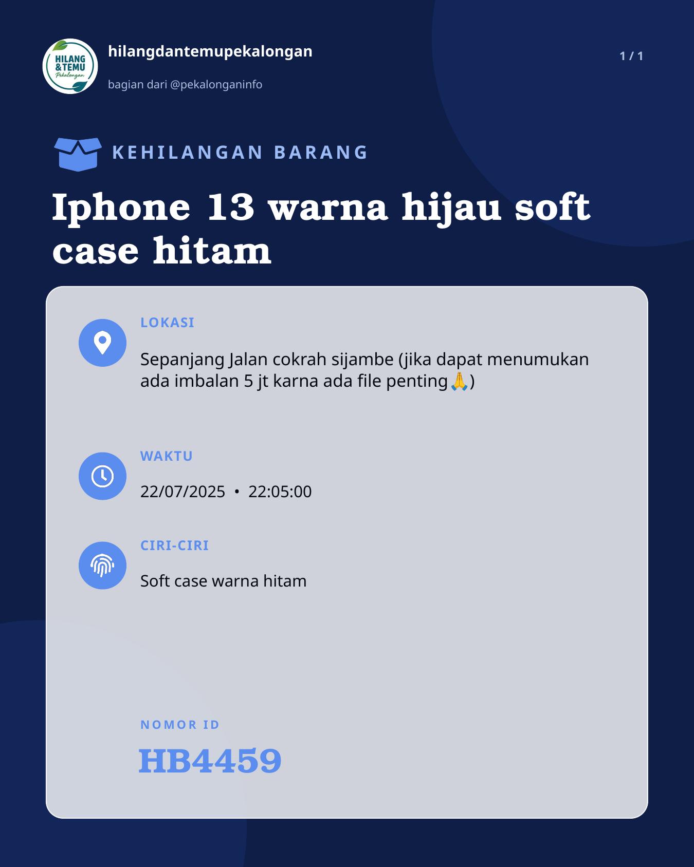 Slide laporan Iphone 13 warna hijau soft case hitam (HB4459)