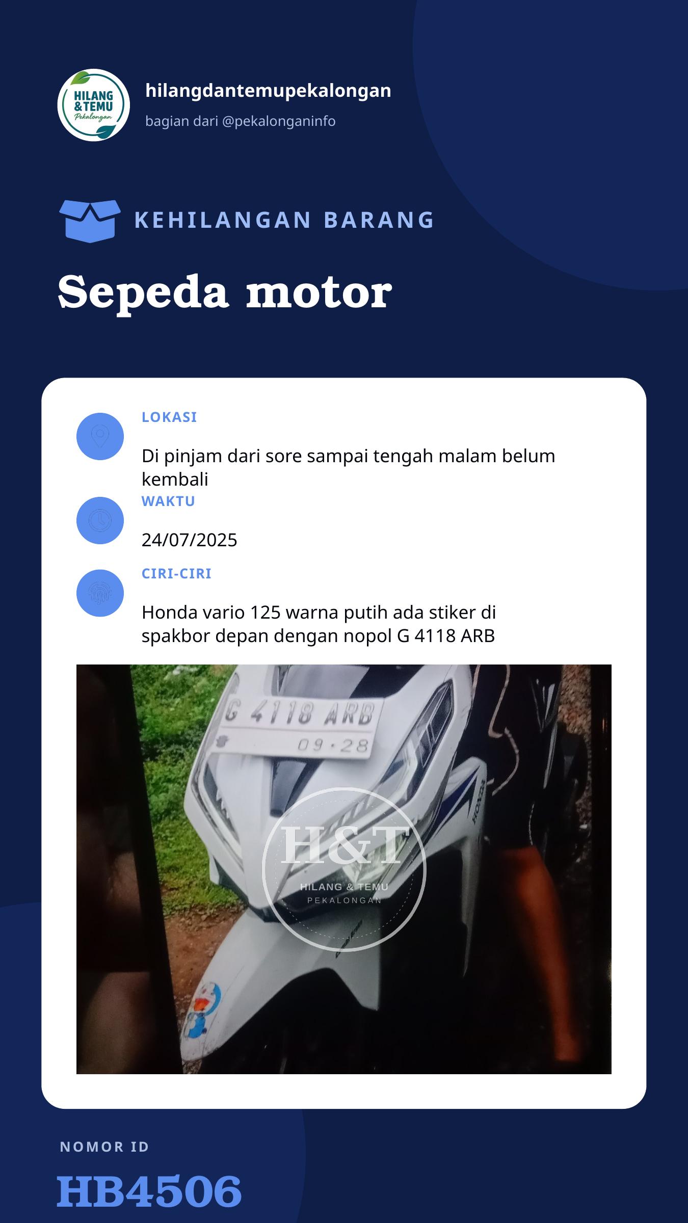 Story 9:16 laporan Sepeda motor