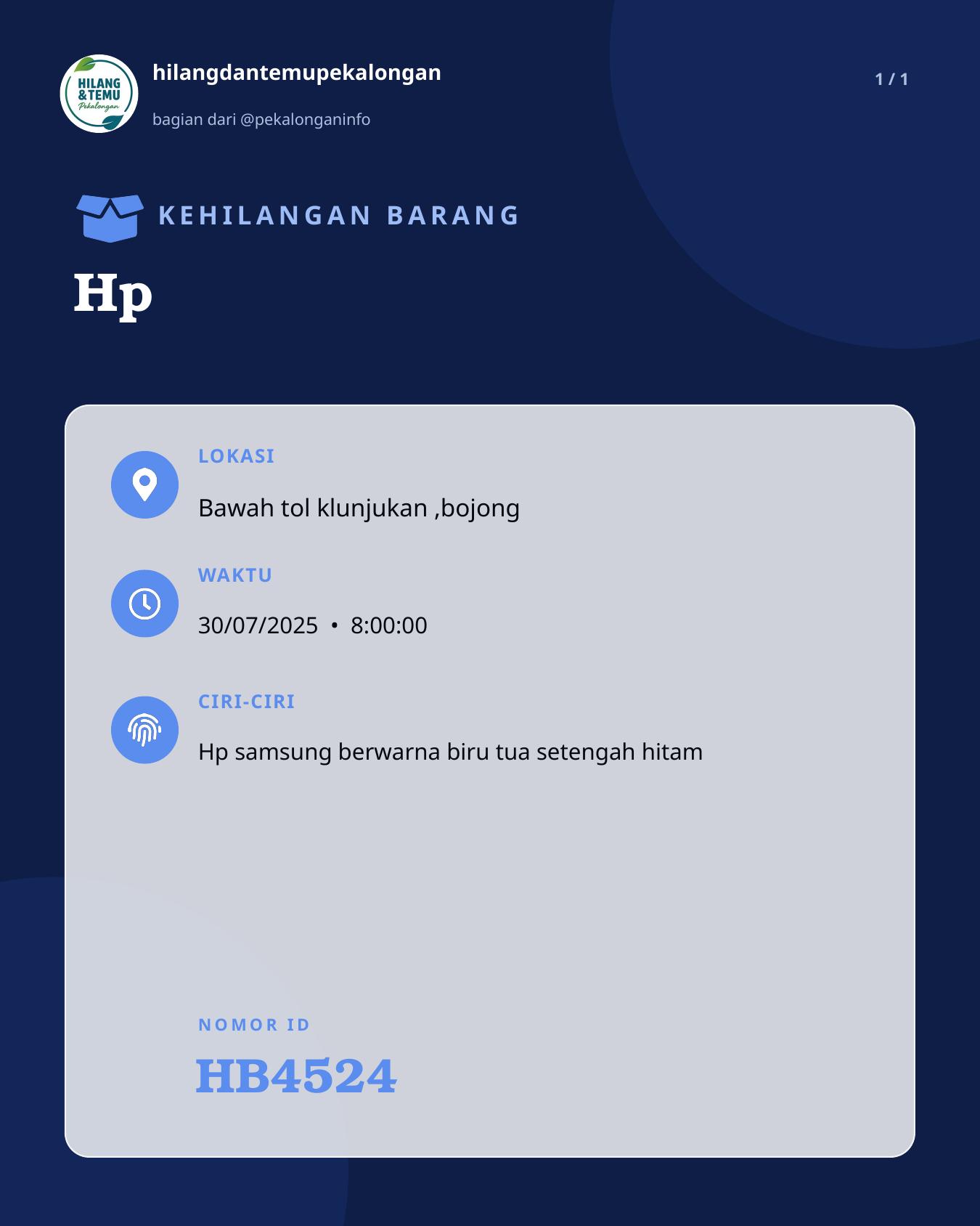 Slide laporan Hp (HB4524)