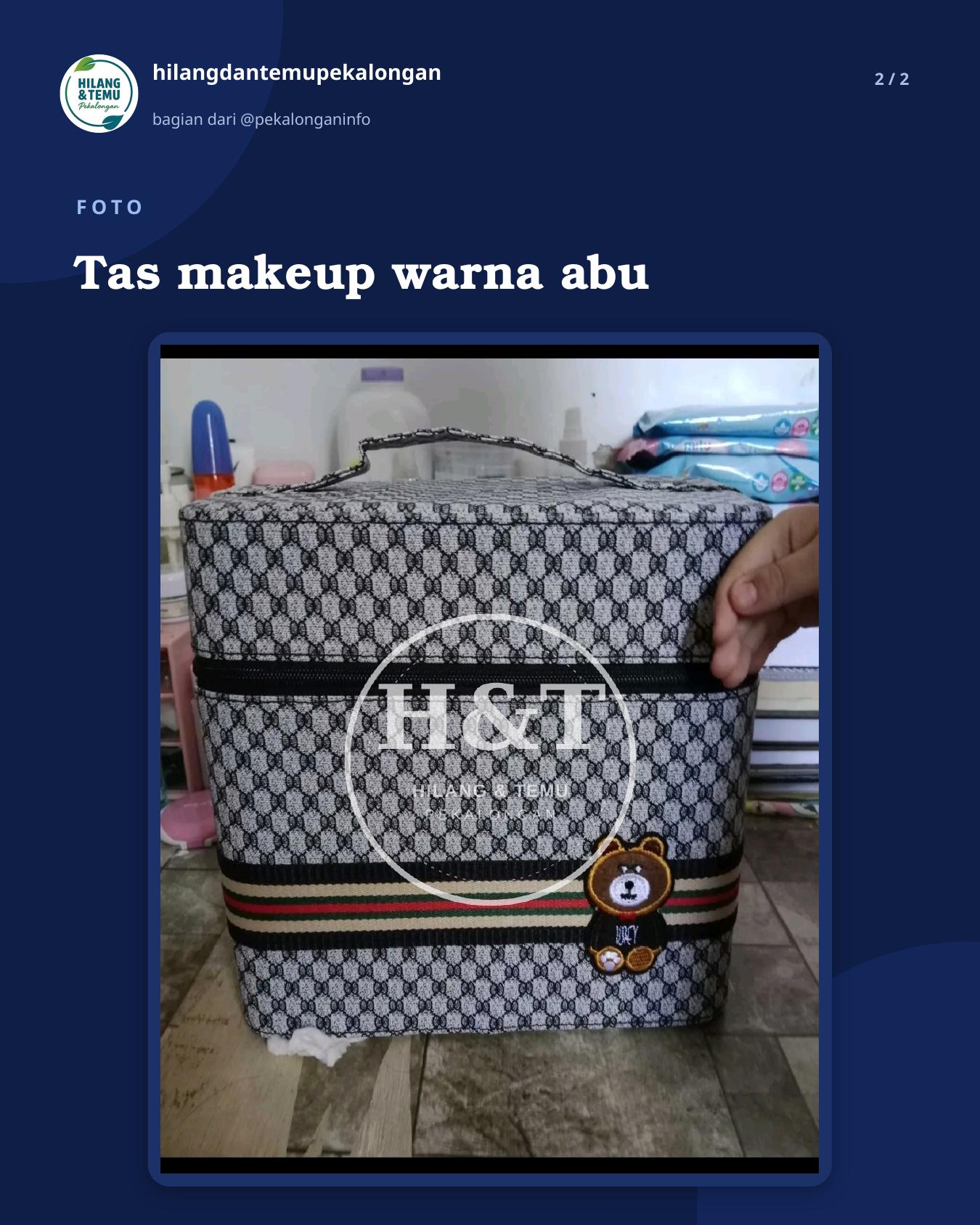 Slide 2 laporan Tas makeup warna abu