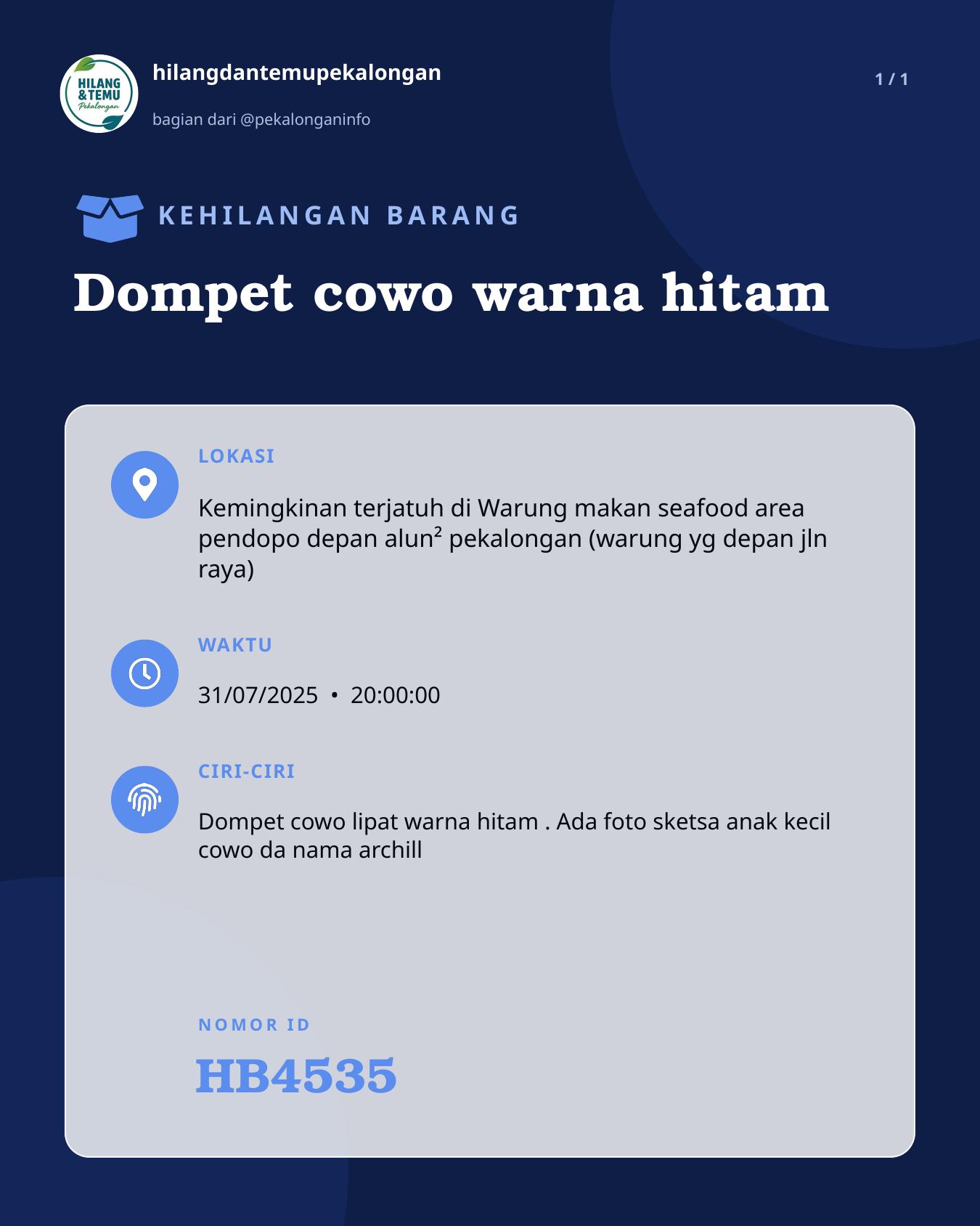 Slide laporan Dompet cowo warna hitam (HB4535)