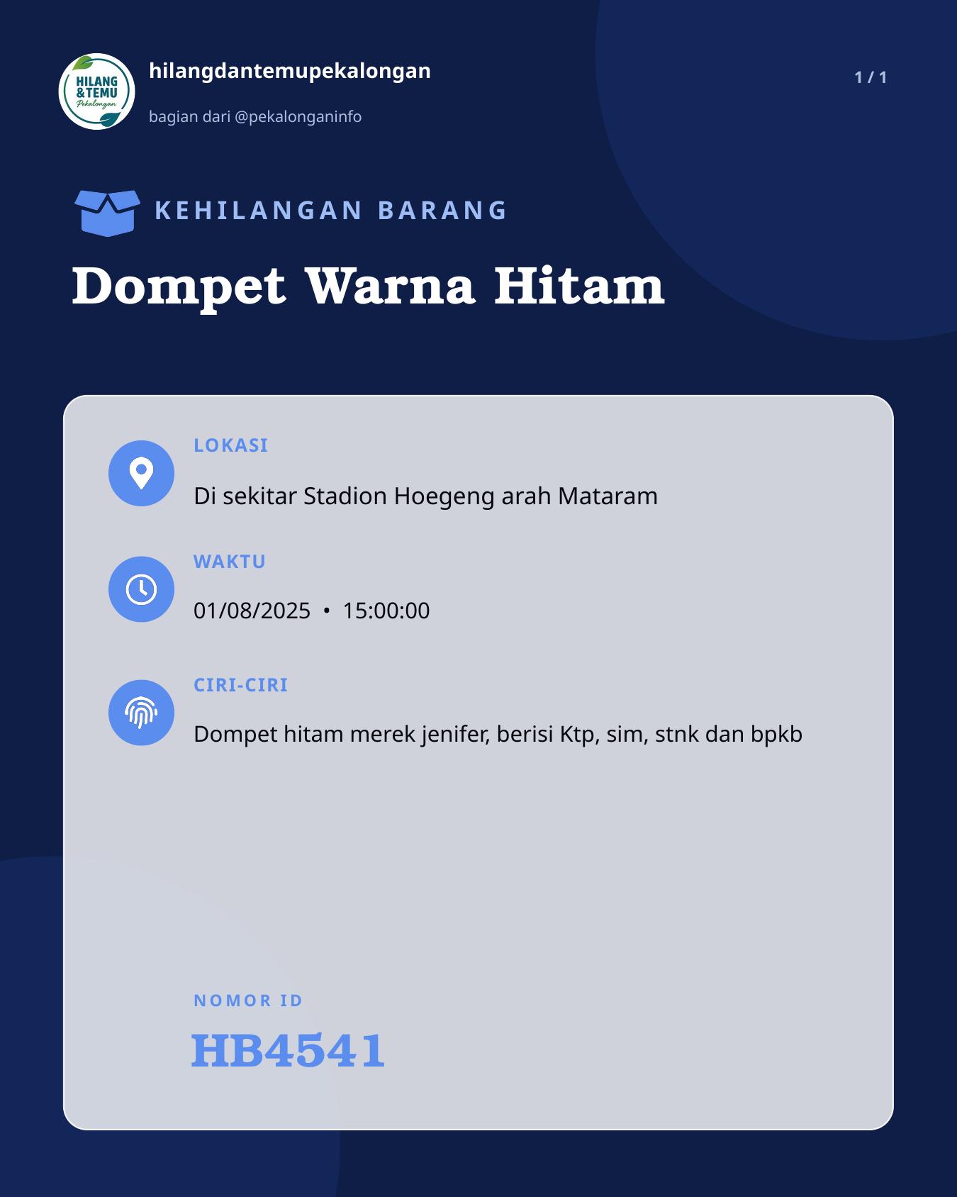 Slide laporan Dompet Warna Hitam (HB4541)