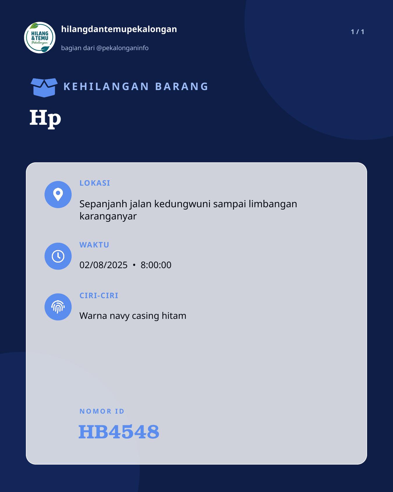 Slide laporan Hp (HB4548)