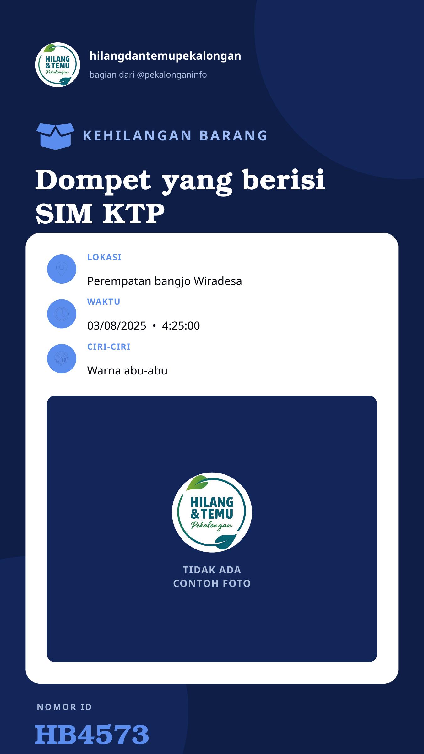 Story 9:16 laporan Dompet yang berisi SIM KTP Uang