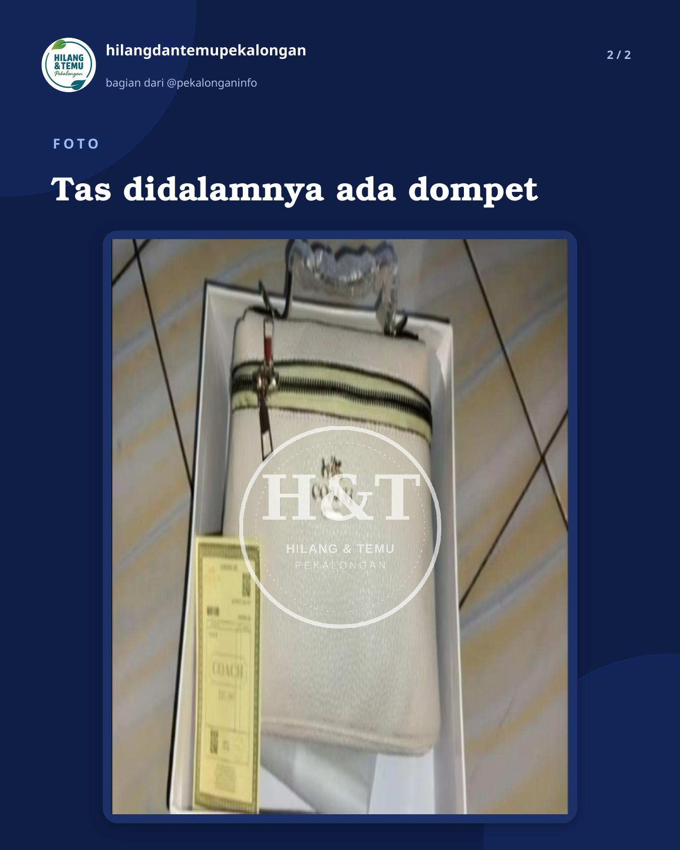 Slide 2 laporan Tas didalamnya ada dompet