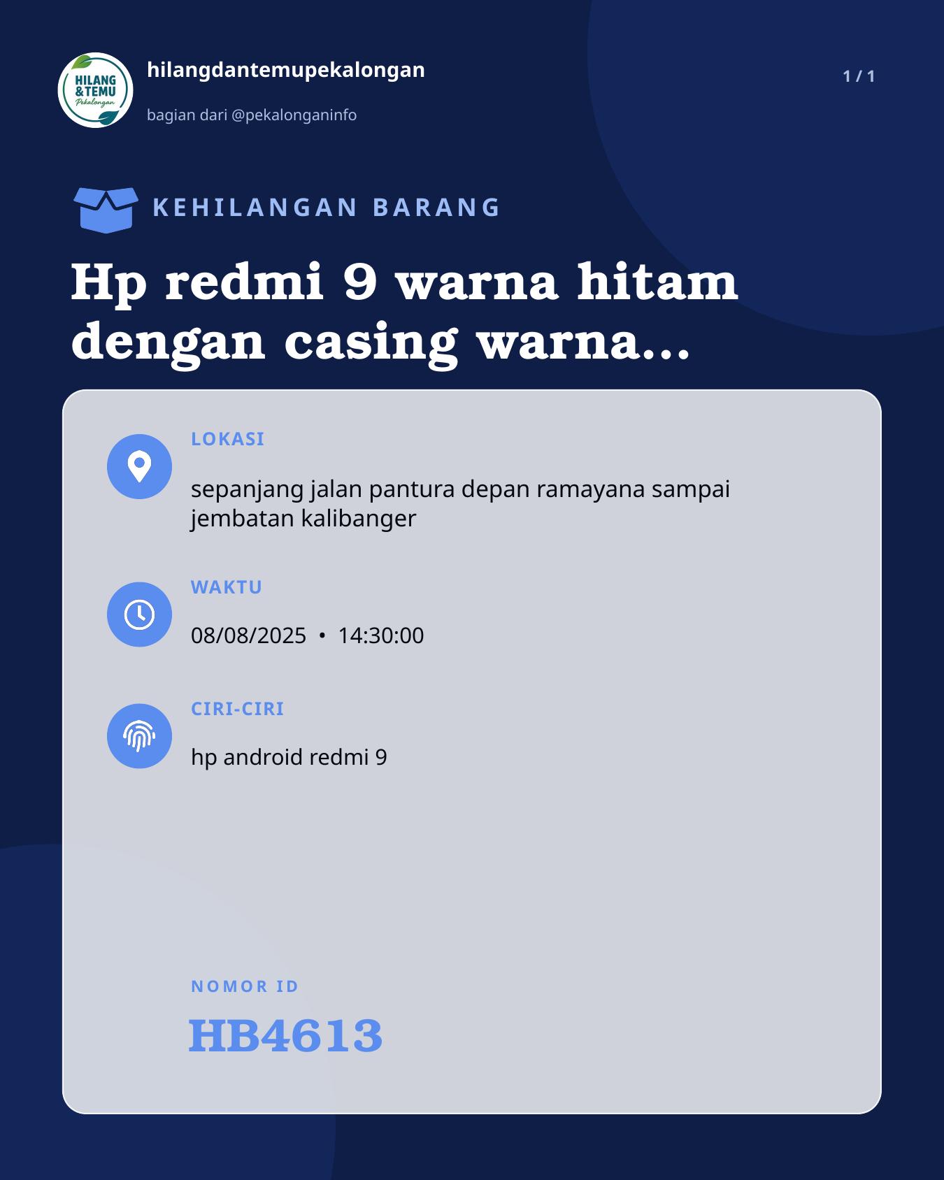 Slide laporan Hp redmi 9 warna hitam dengan casing warna cream ada cerminya (HB4613)
