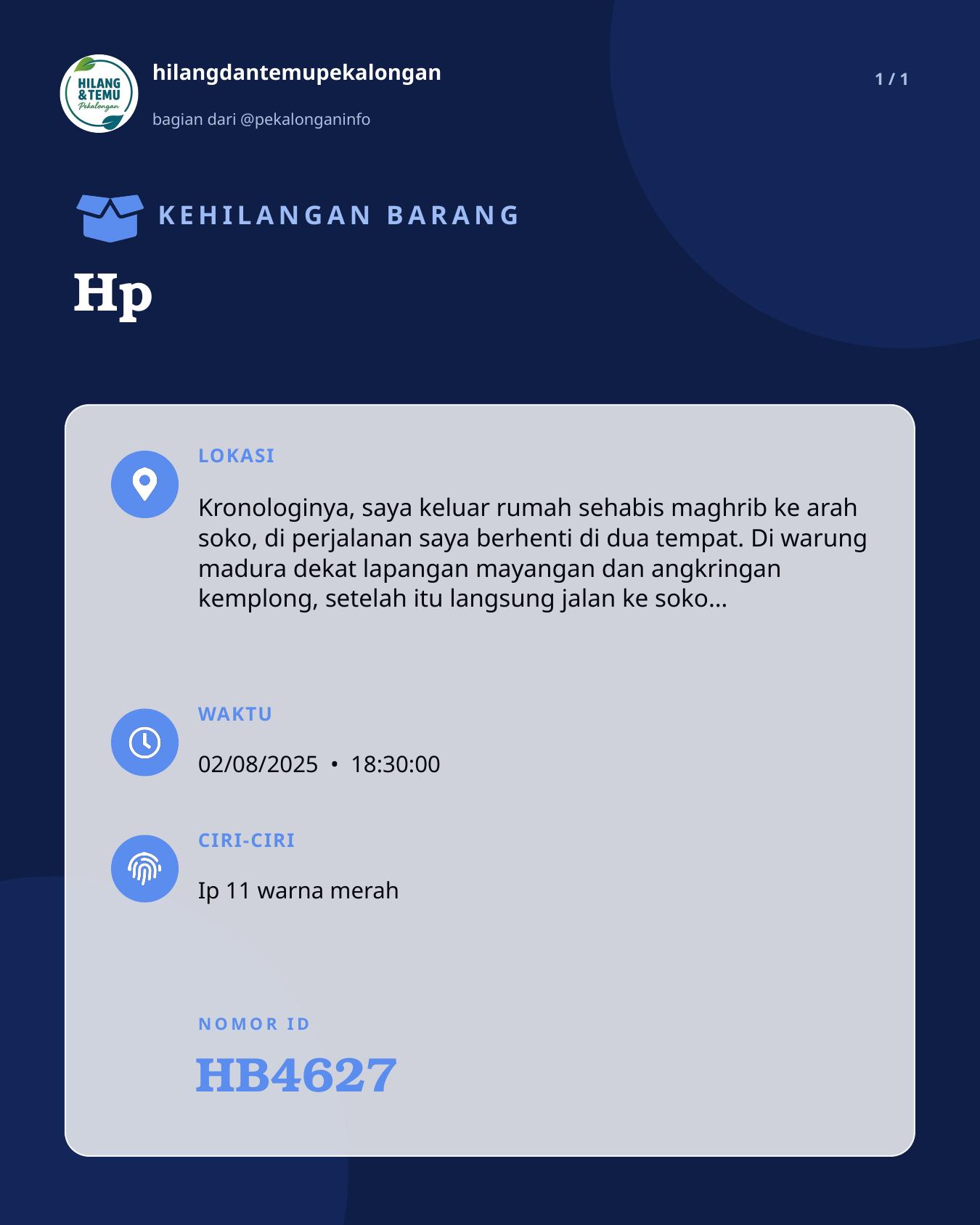 Slide laporan Hp (HB4627)