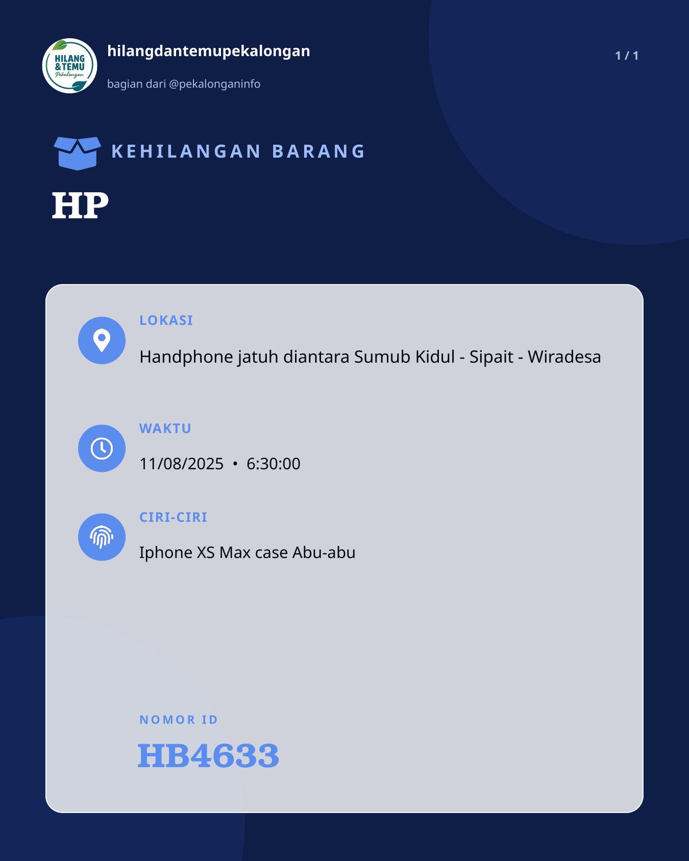 Slide laporan HP (HB4633)