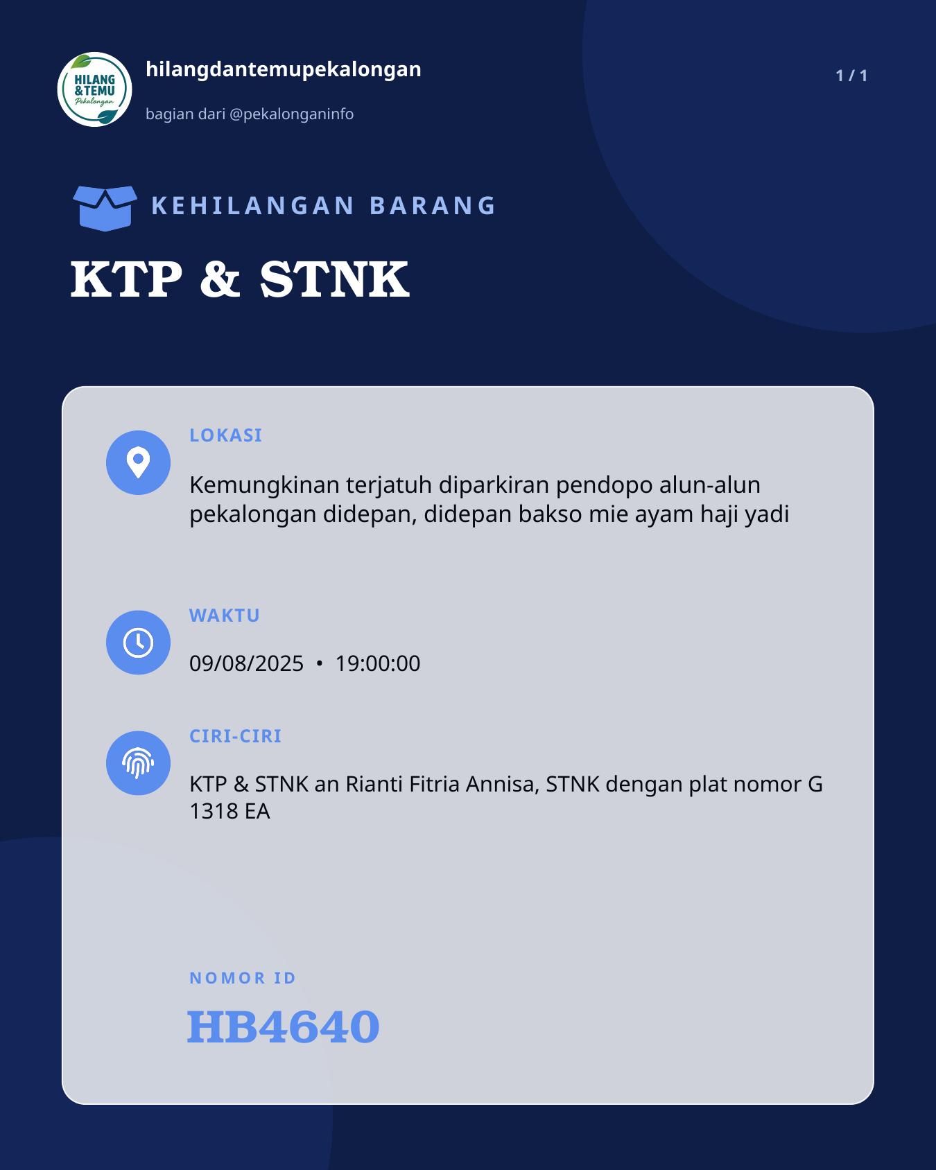 Slide laporan KTP & STNK (HB4640)