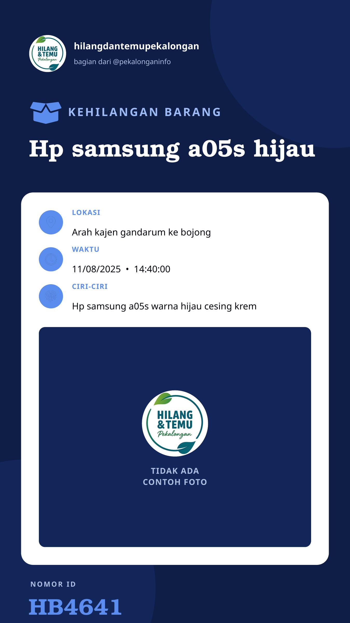 Story 9:16 laporan Hp samsung a05s hijau