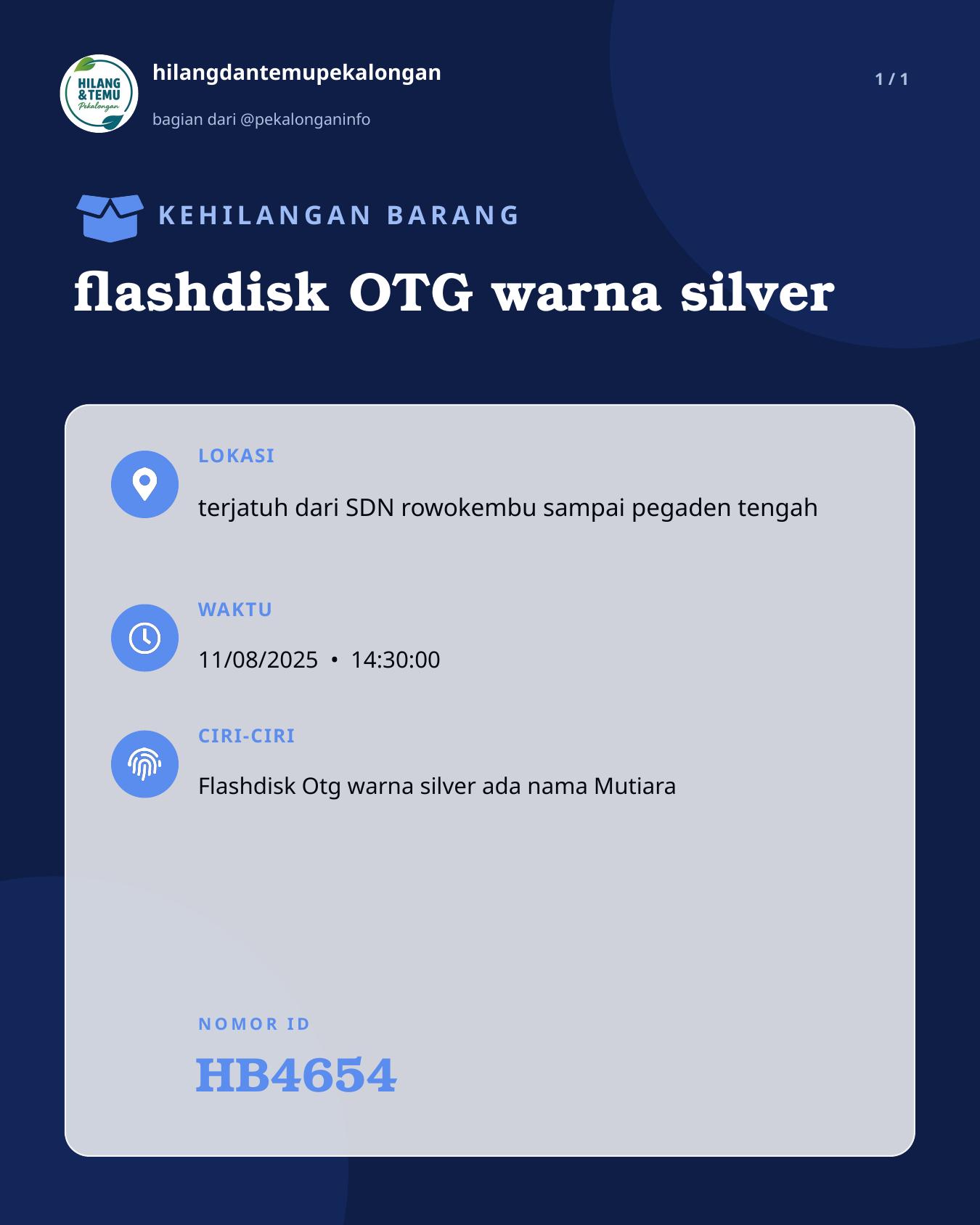 Slide laporan flashdisk OTG warna silver (HB4654)
