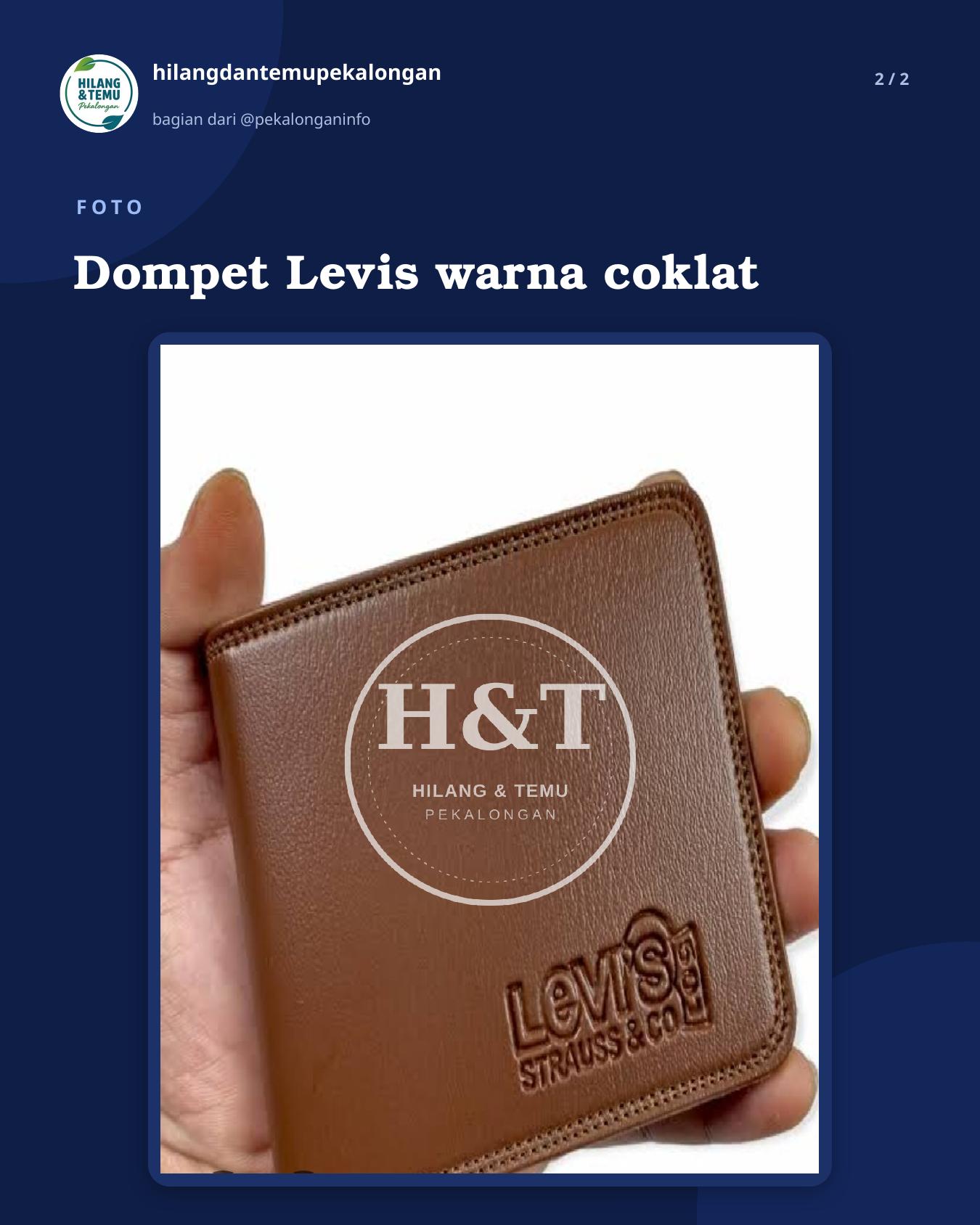 Slide 2 laporan Dompet Levis warna coklat