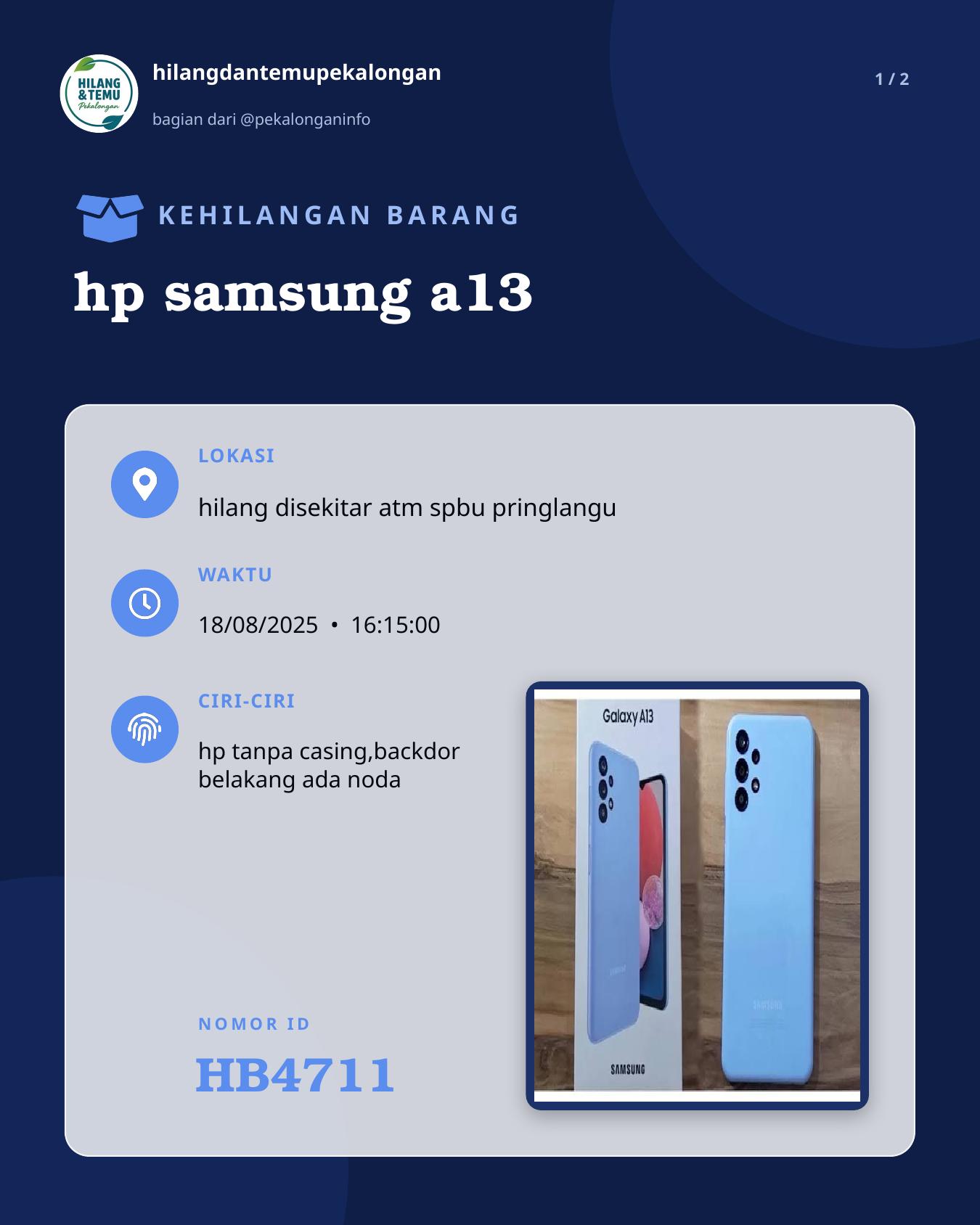 Slide 1 laporan hp samsung a13