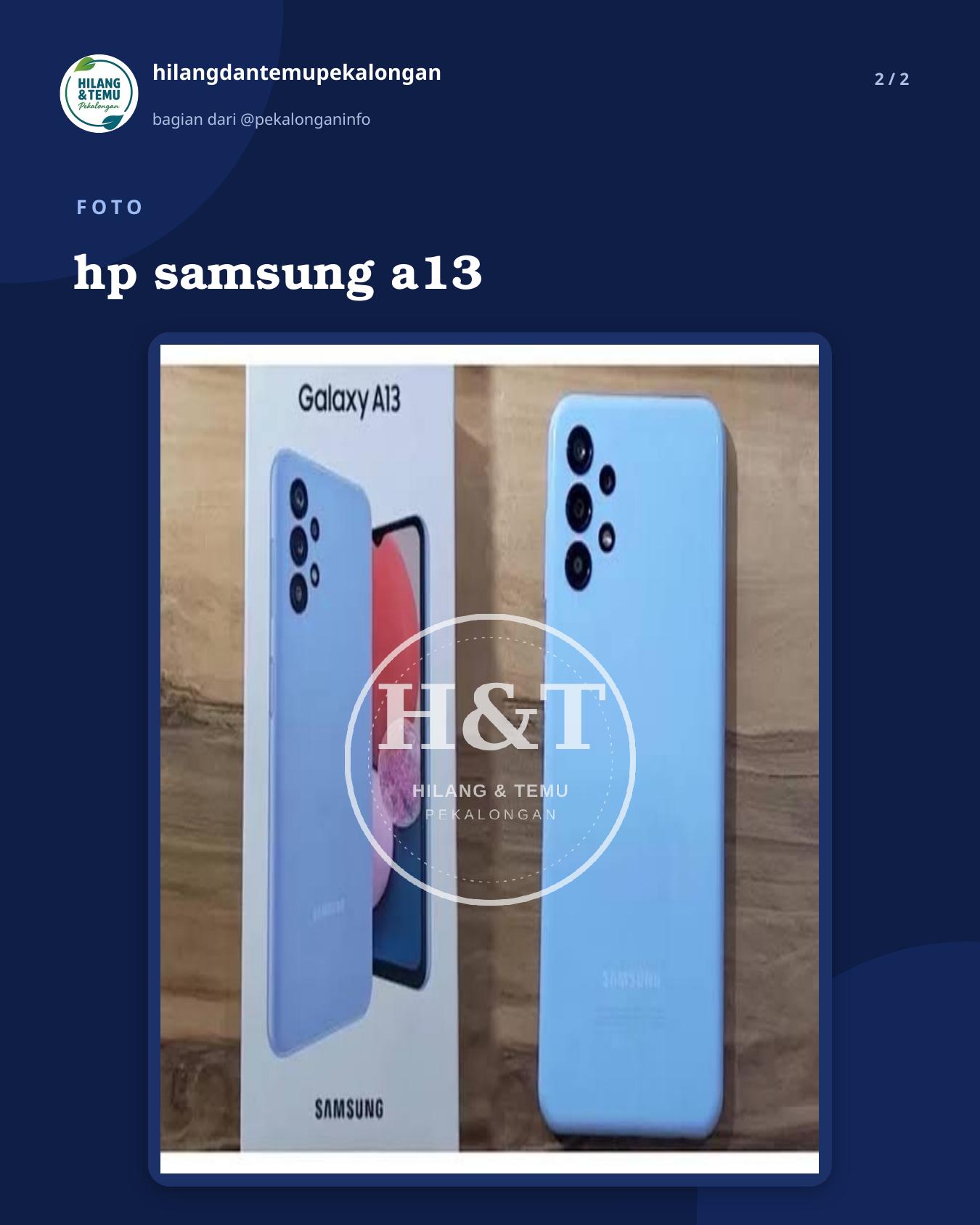 Slide 2 laporan hp samsung a13