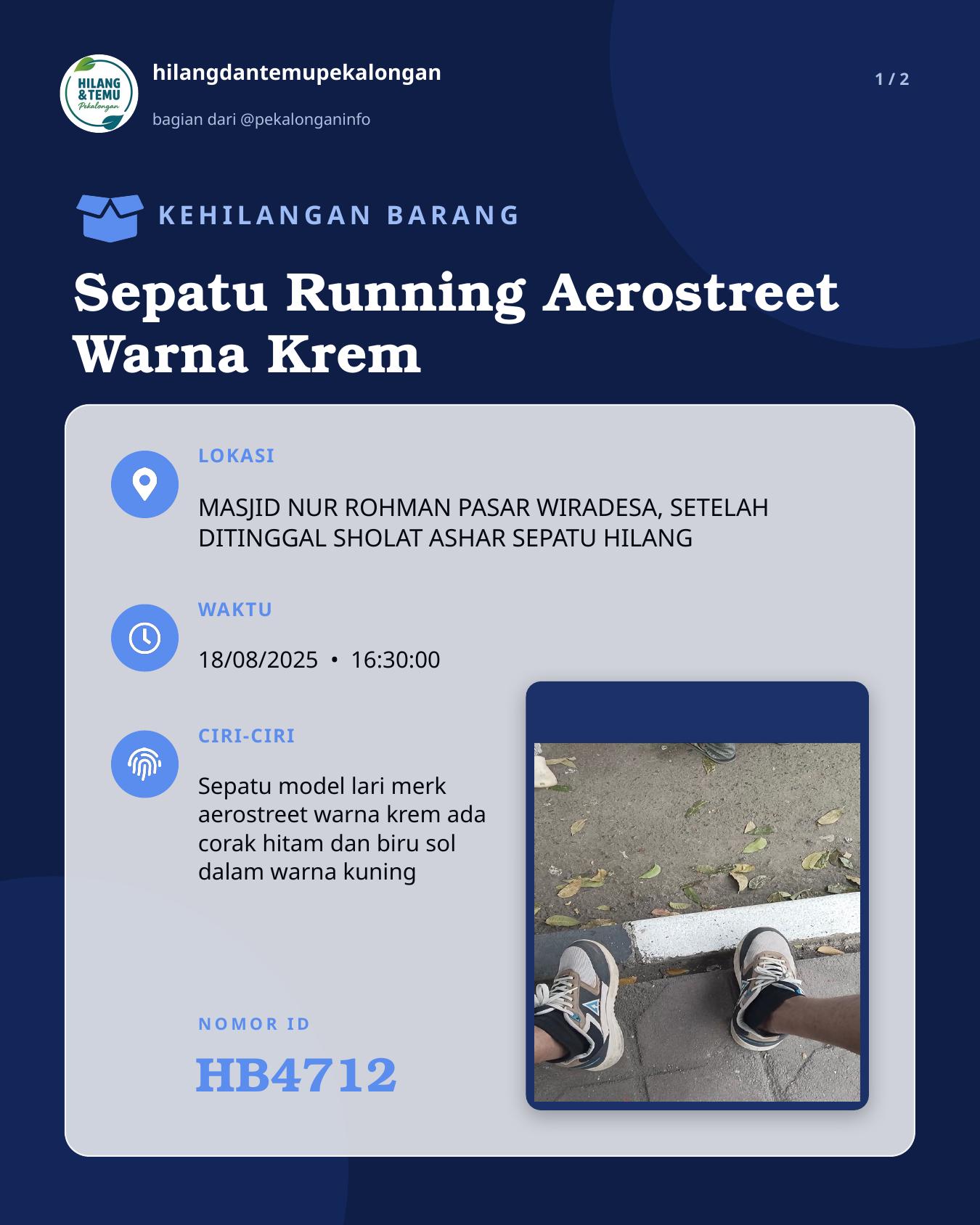 Slide 1 laporan Sepatu Running Aerostreet Warna Krem