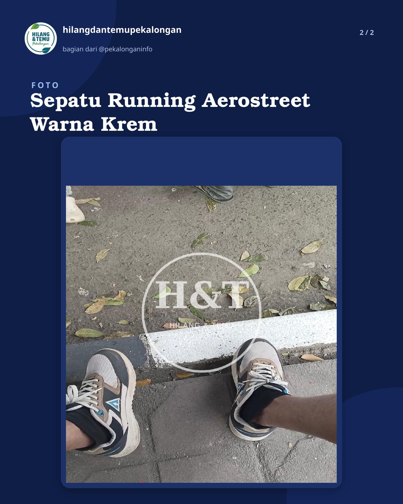 Slide 2 laporan Sepatu Running Aerostreet Warna Krem
