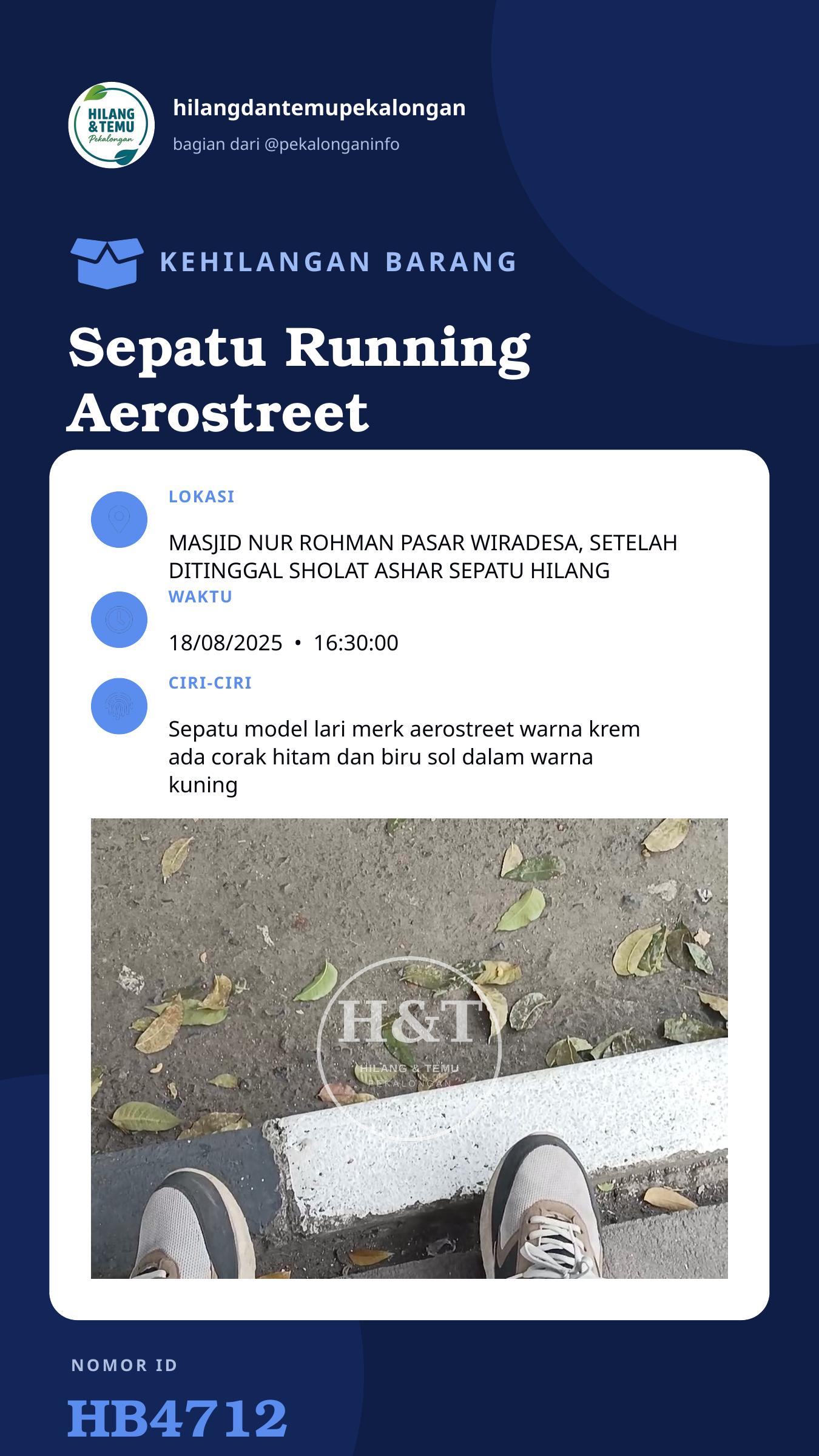 Story 9:16 laporan Sepatu Running Aerostreet Warna Krem
