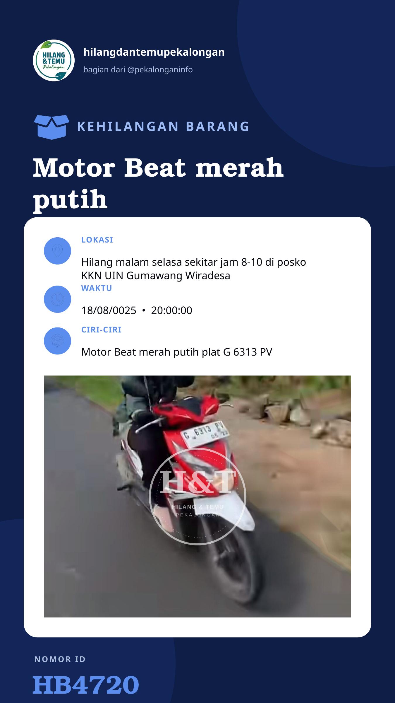 Story 9:16 laporan Motor Beat merah putih