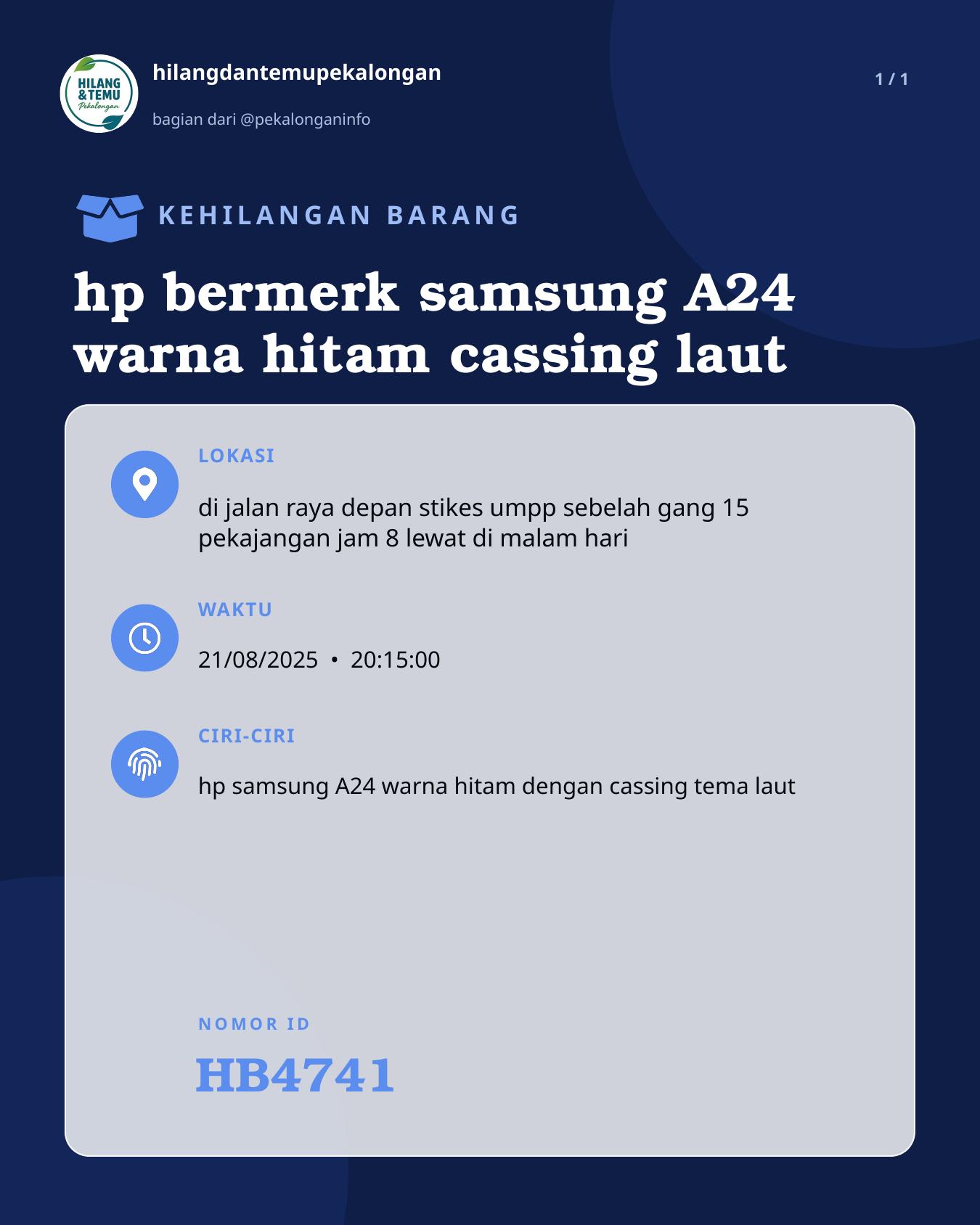 Slide laporan hp bermerk samsung A24 warna hitam cassing laut (HB4741)