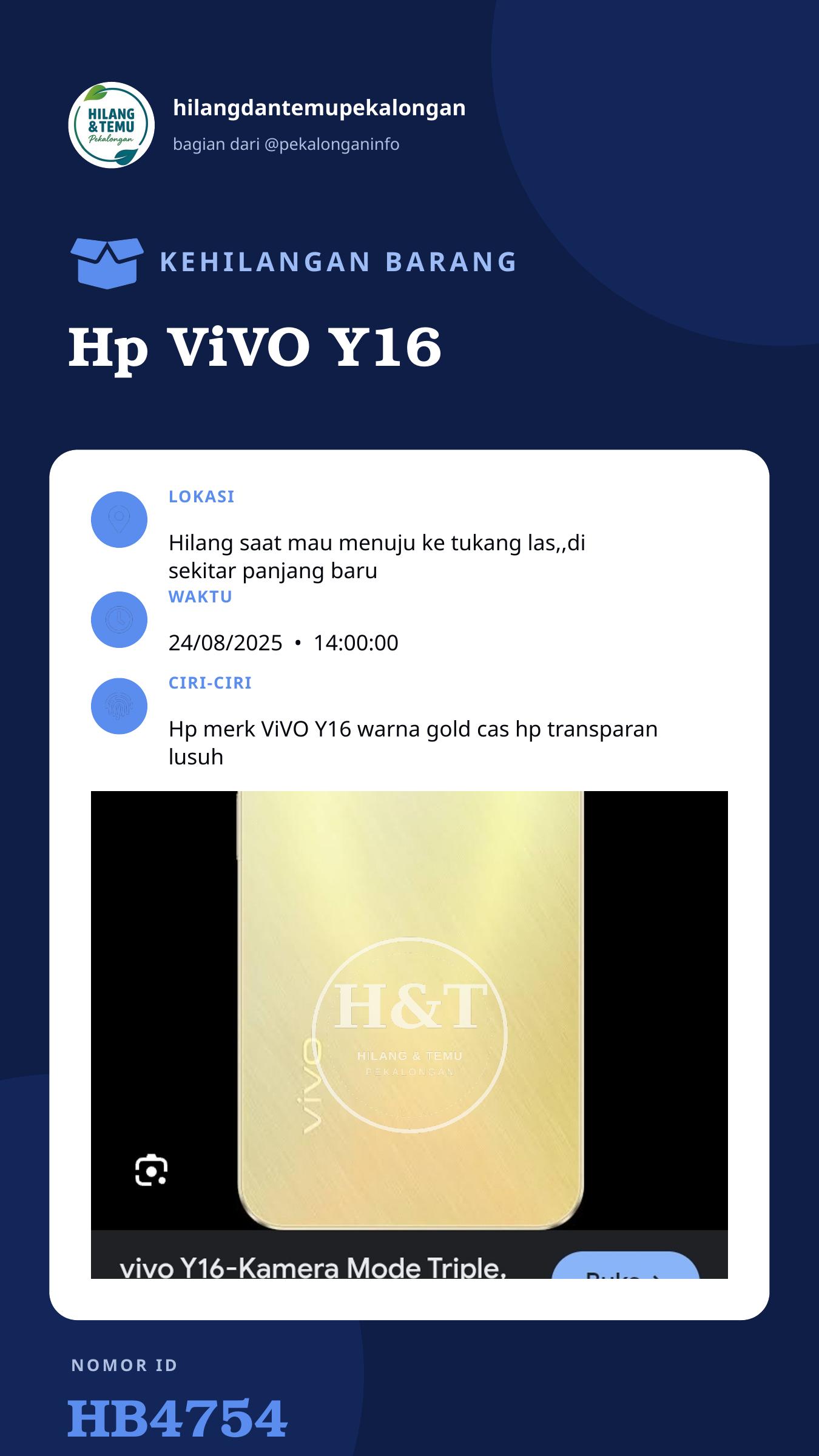 Story 9:16 laporan Hp ViVO Y16