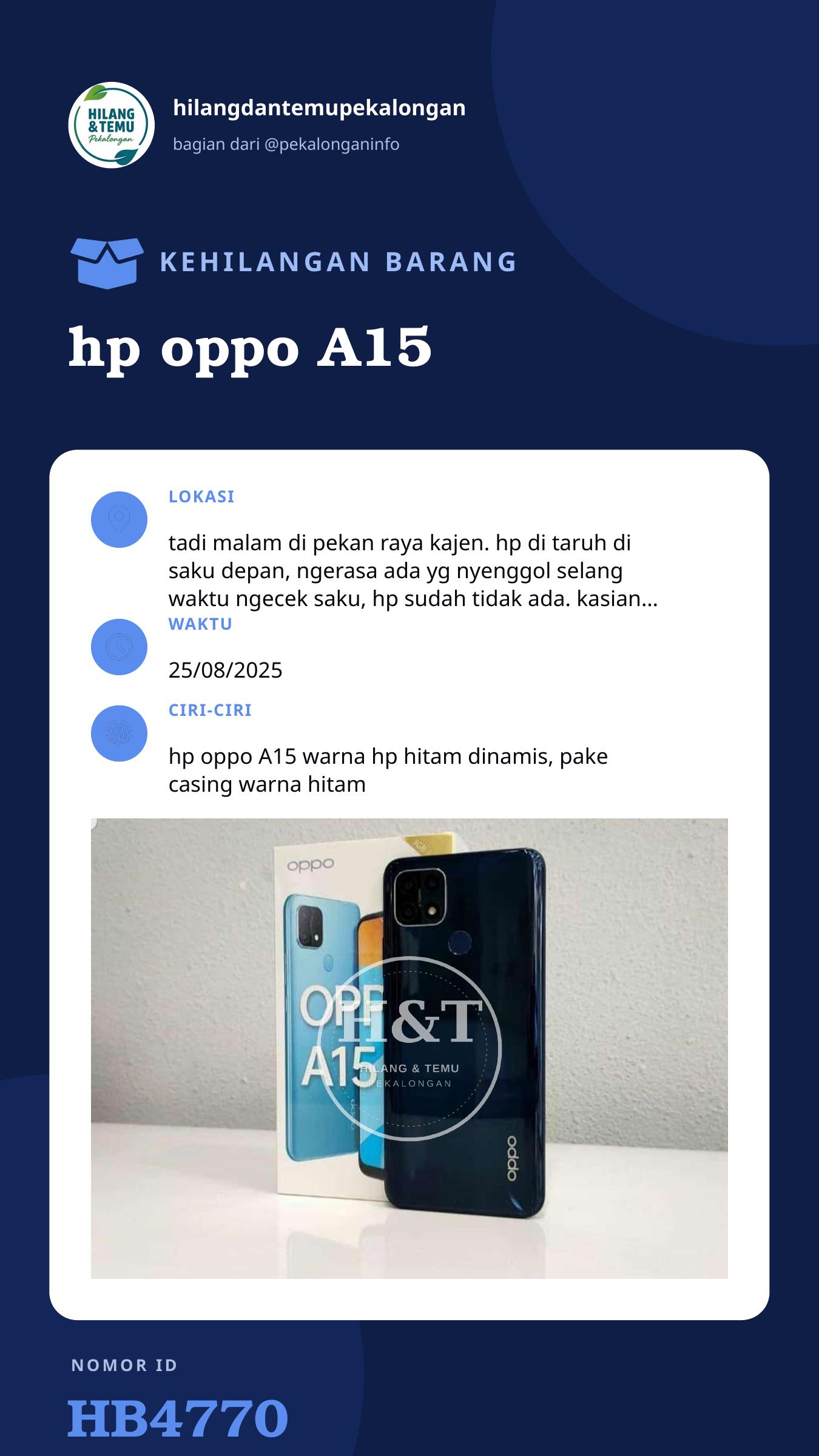 Story 9:16 laporan hp oppo A15