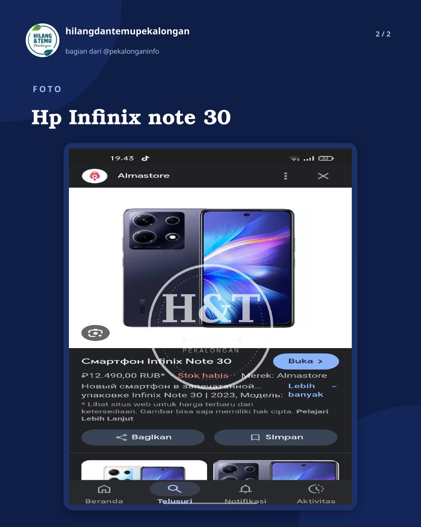 Slide 2 laporan Hp Infinix note 30