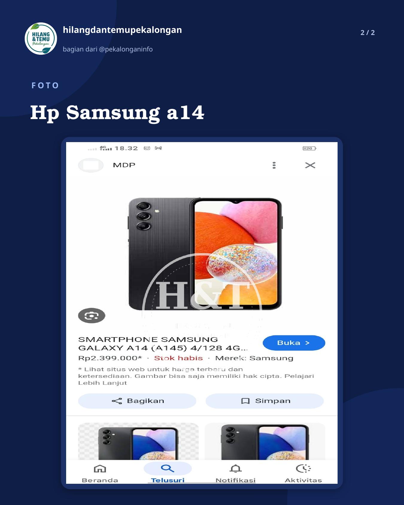 Slide 2 laporan Hp Samsung a14