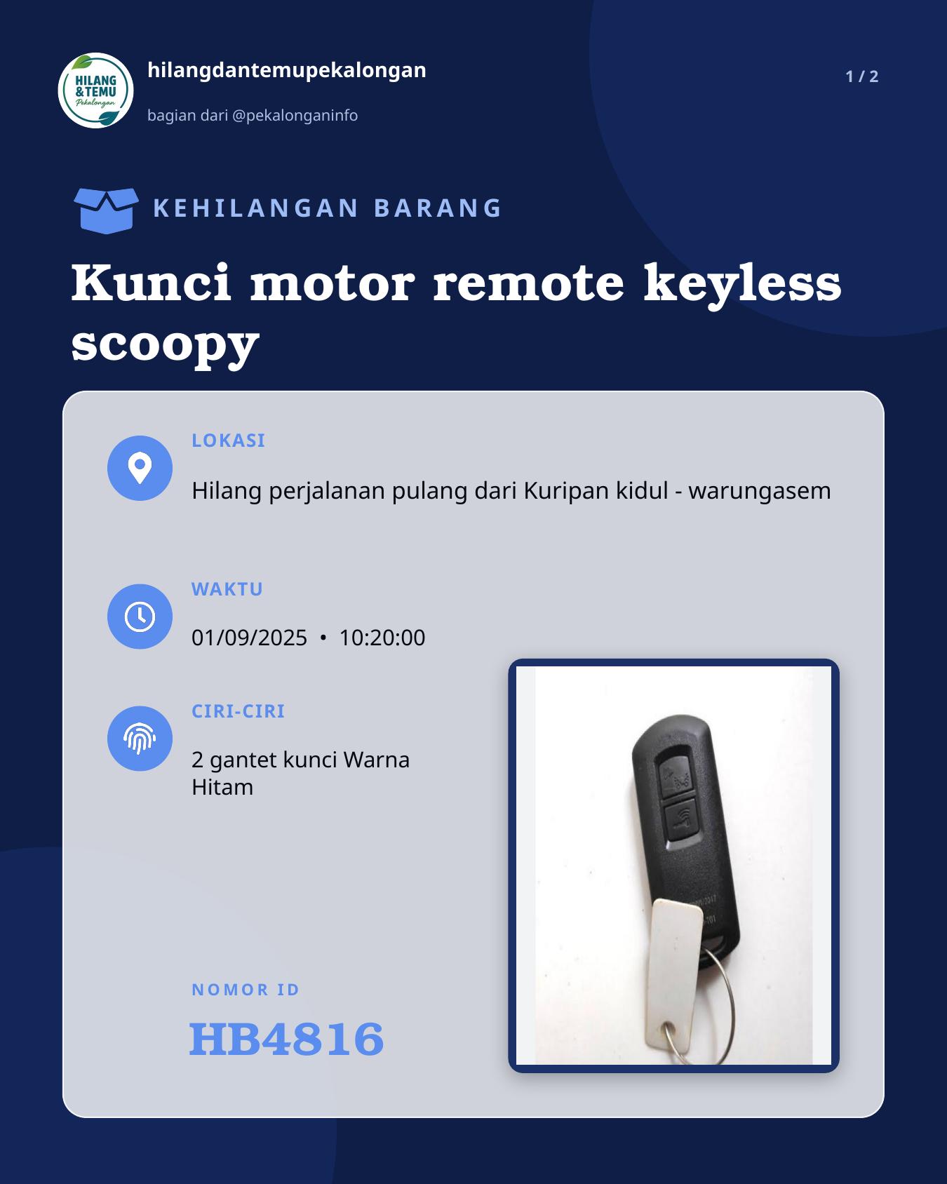 Slide 1 laporan Kunci motor remote keyless scoopy