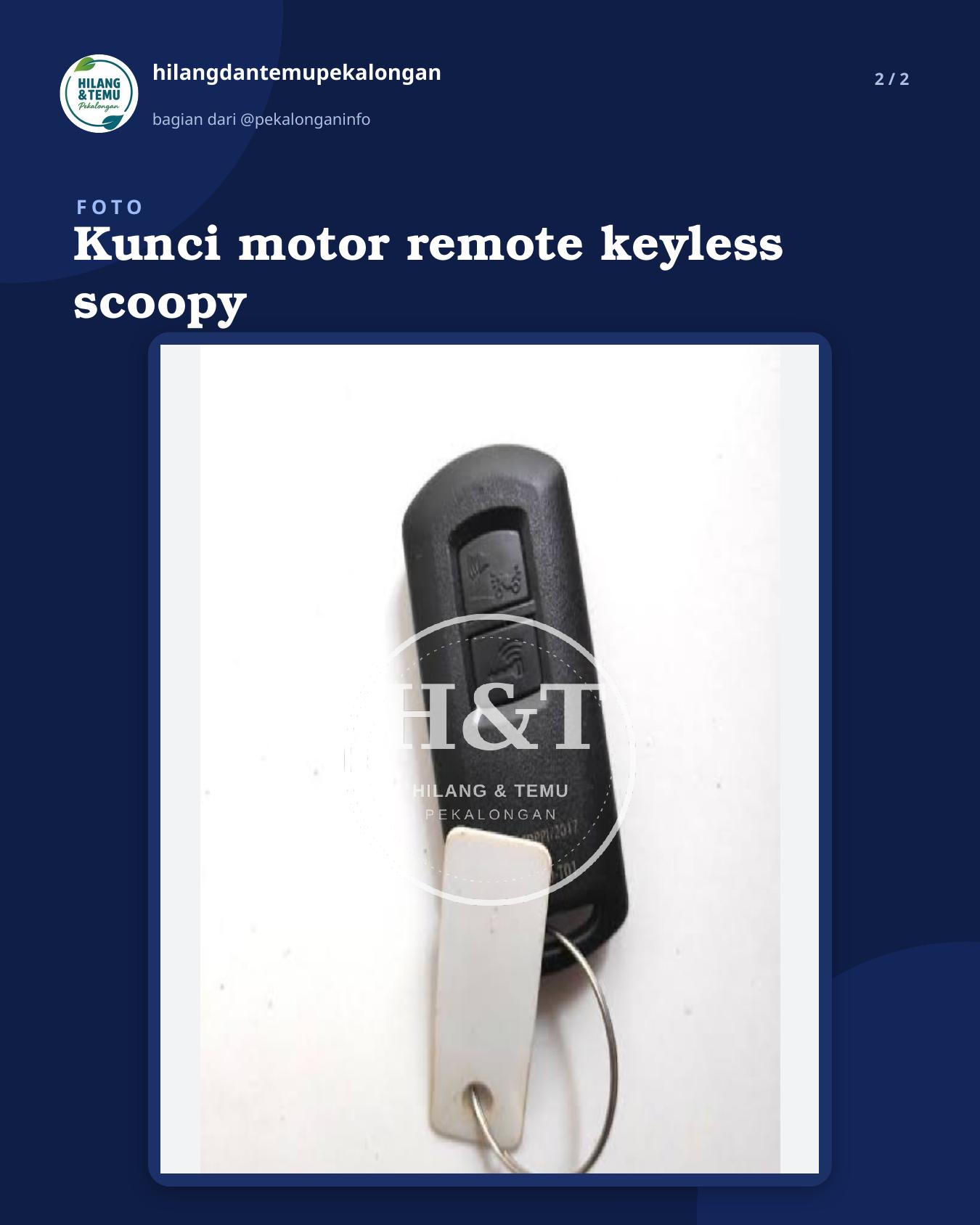 Slide 2 laporan Kunci motor remote keyless scoopy