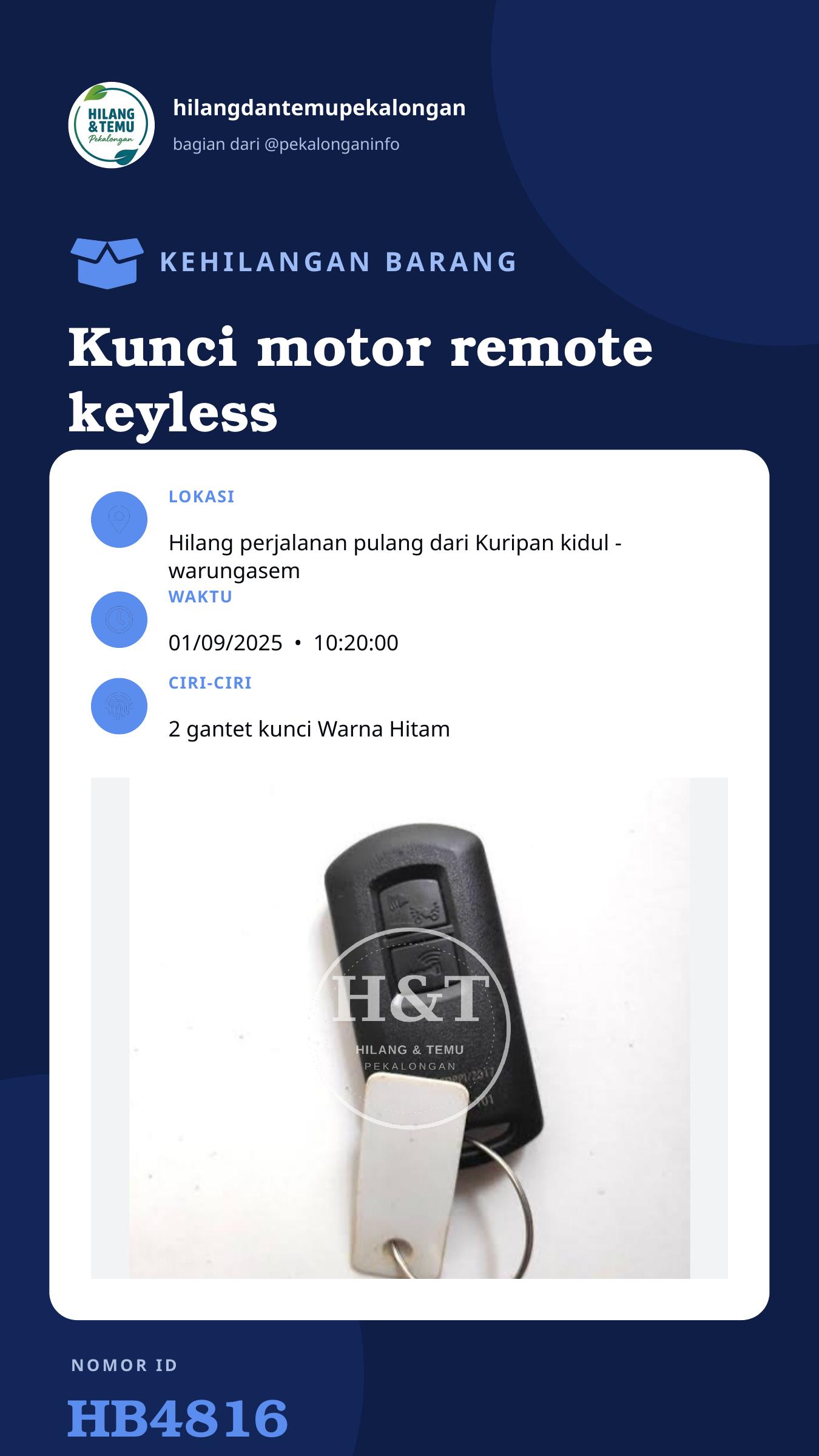 Story 9:16 laporan Kunci motor remote keyless scoopy