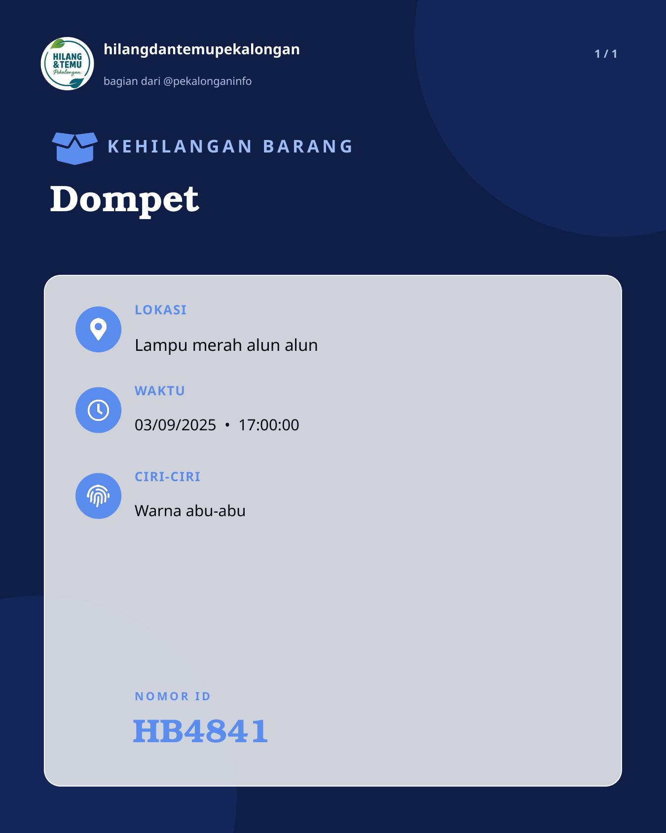 Slide laporan Dompet (HB4841)