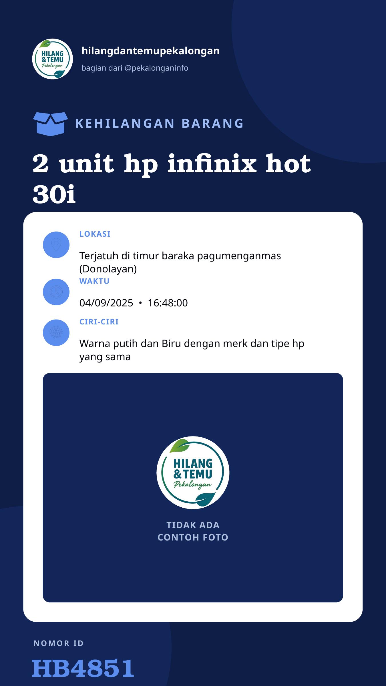 Story 9:16 laporan 2 unit hp infinix hot 30i