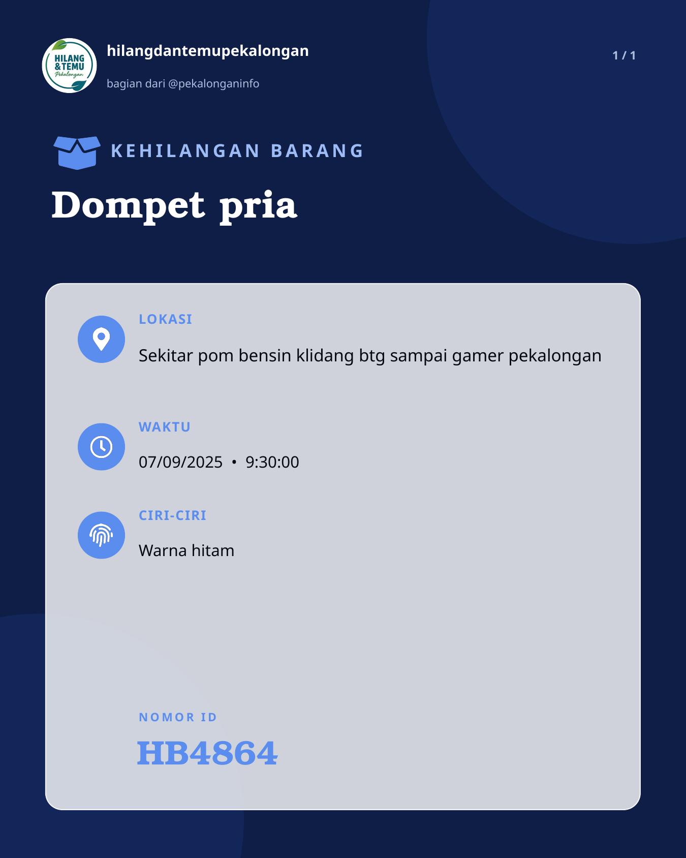 Slide laporan Dompet pria (HB4864)