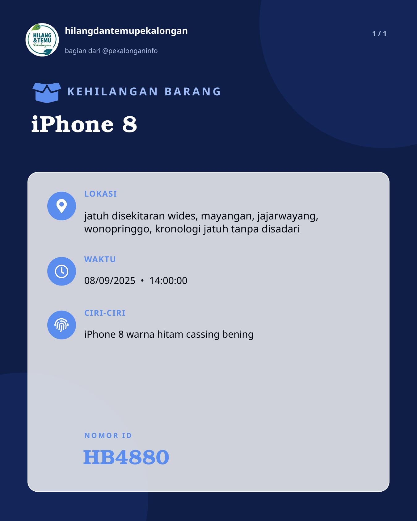 Slide laporan iPhone 8 (HB4880)