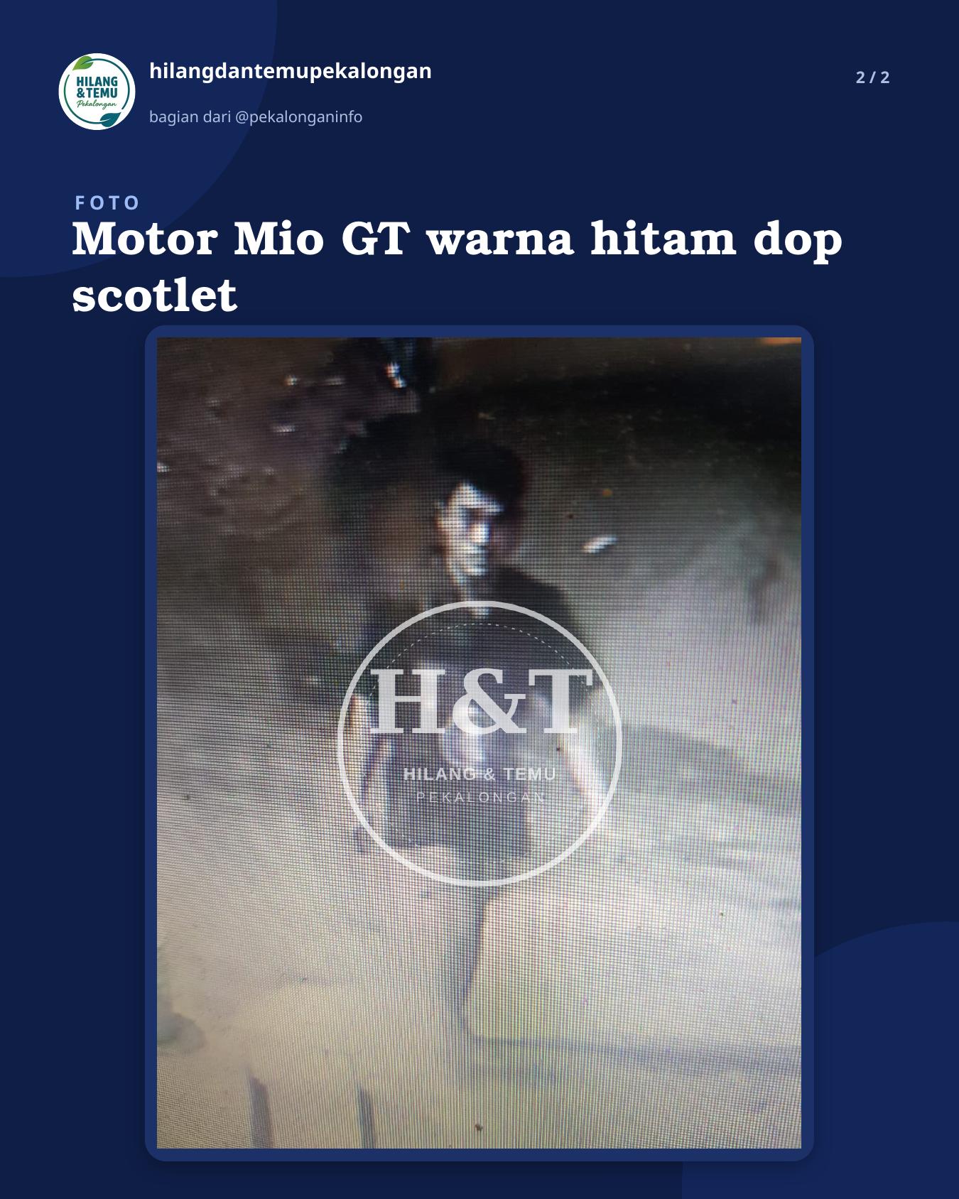 Slide 2 laporan Motor Mio GT warna hitam dop scotlet
