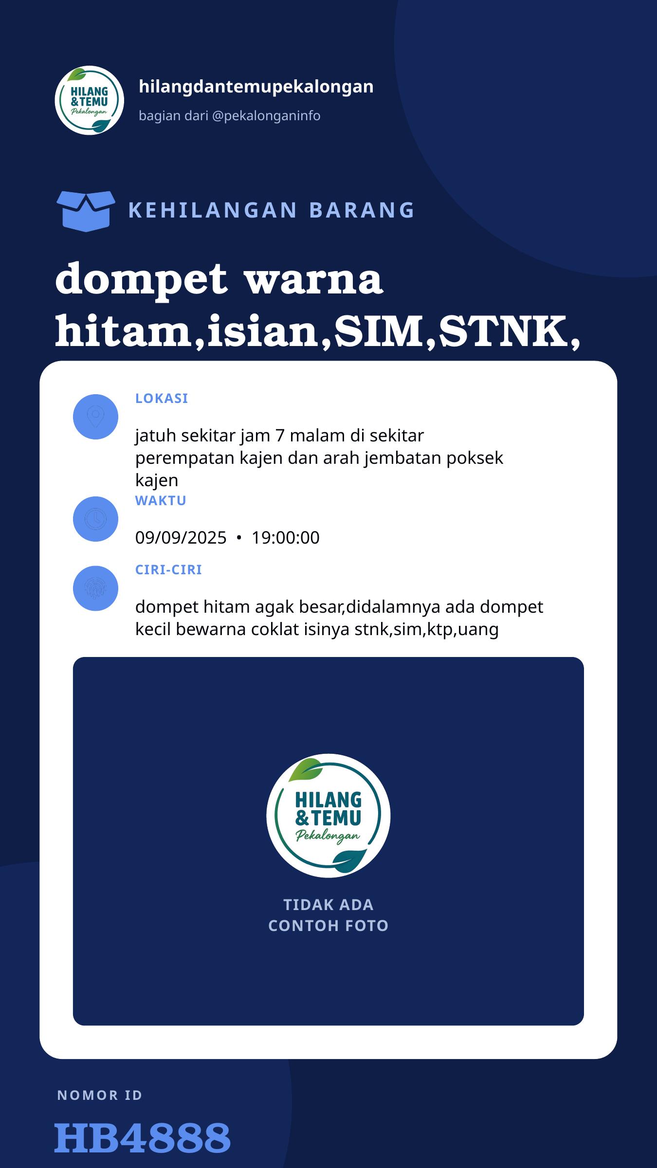 Story 9:16 laporan dompet warna hitam,isian,SIM,STNK,KTP,KONTAK REMOT motor NMAX