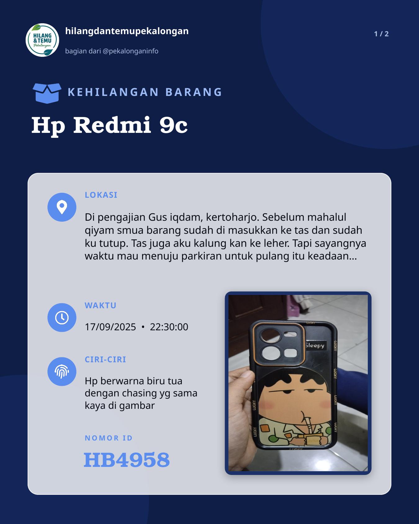 Slide 1 laporan Hp Redmi 9c