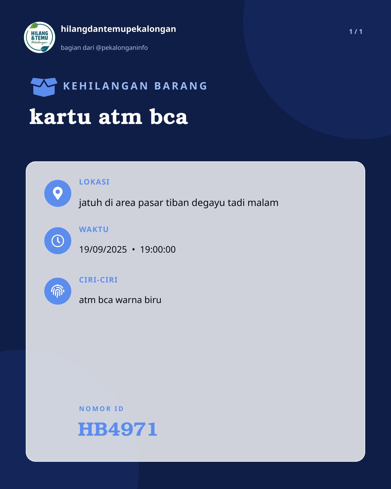 Slide laporan kartu atm bca (HB4971)