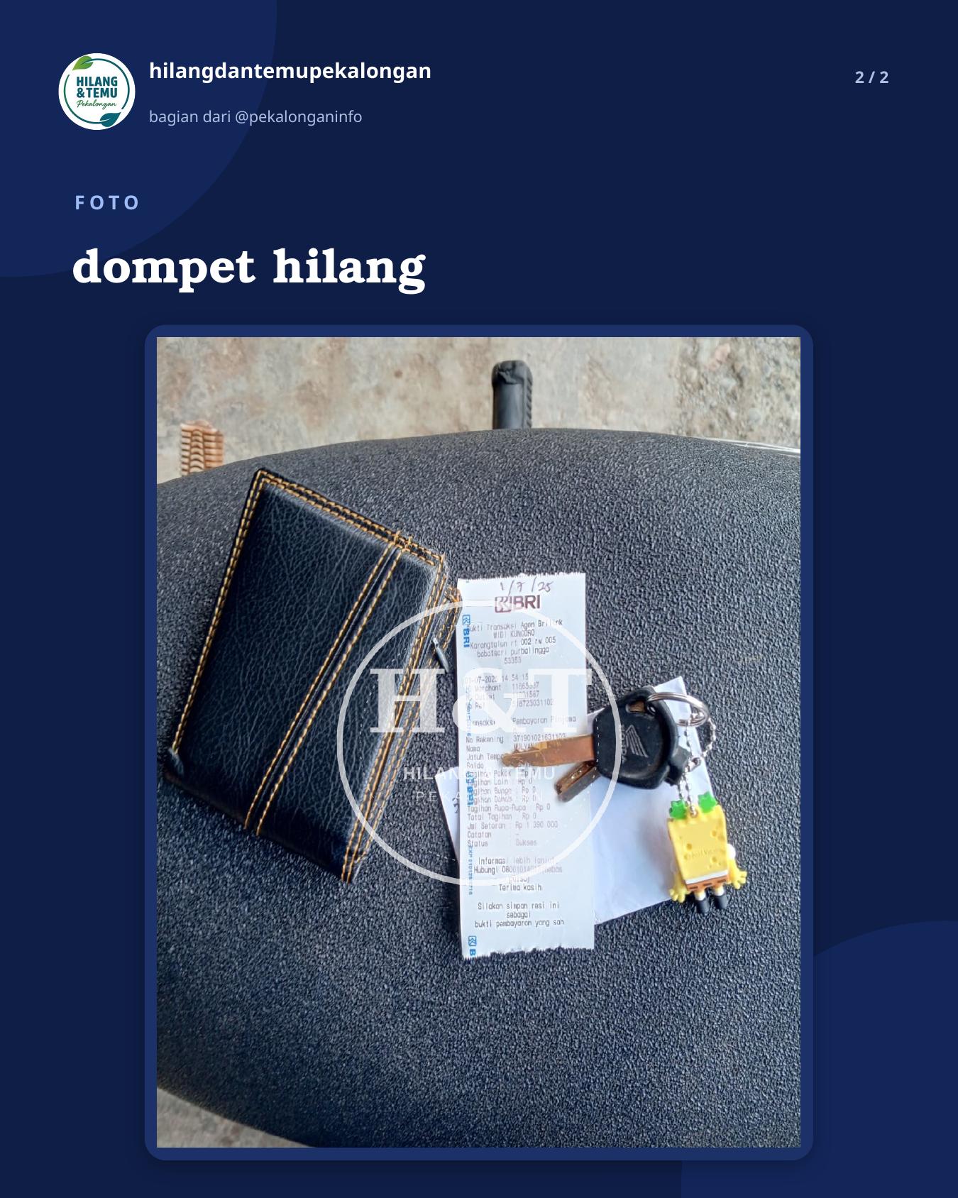 Slide 2 laporan dompet hilang
