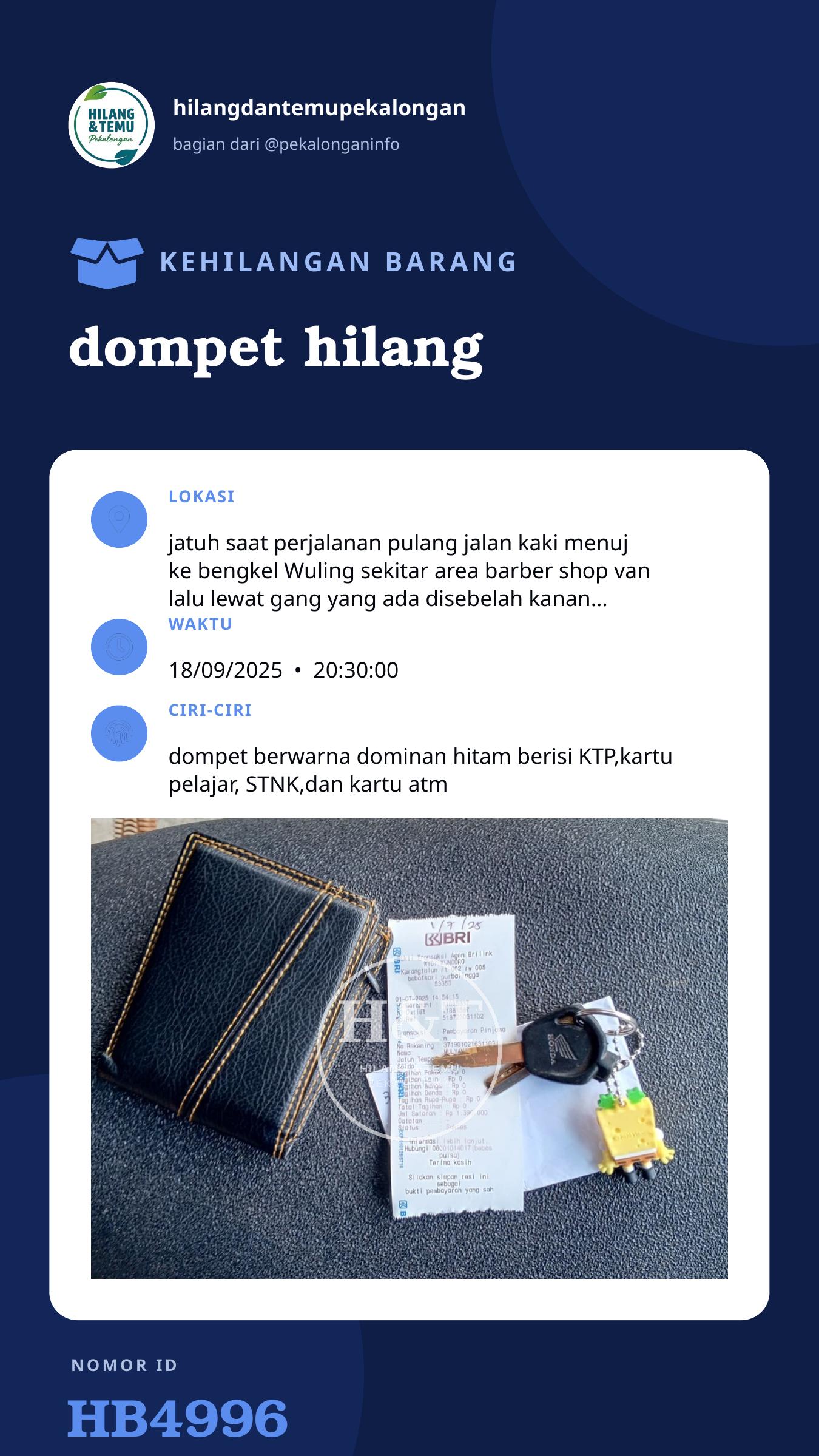 Story 9:16 laporan dompet hilang