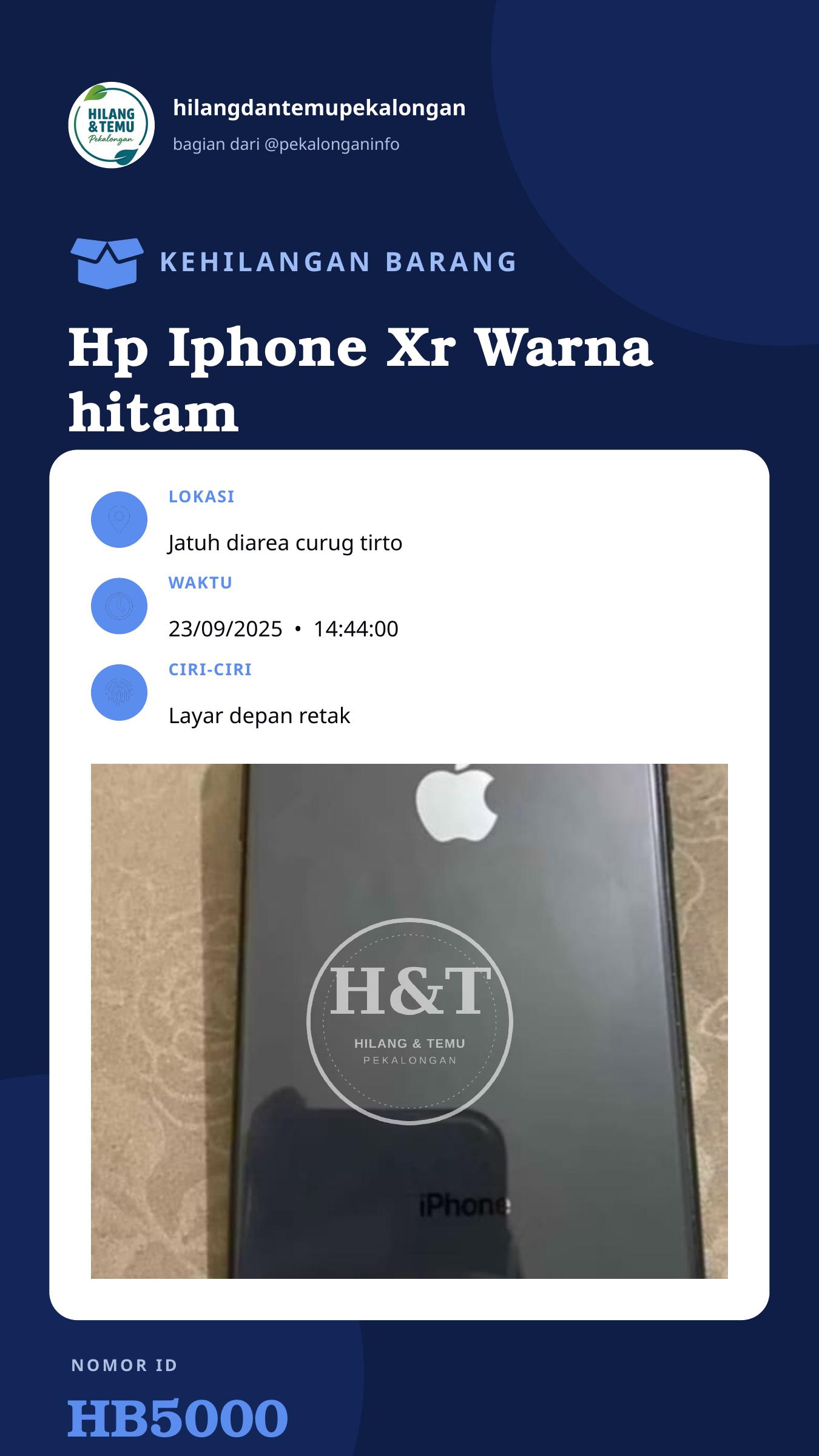 Story 9:16 laporan Hp Iphone Xr Warna hitam