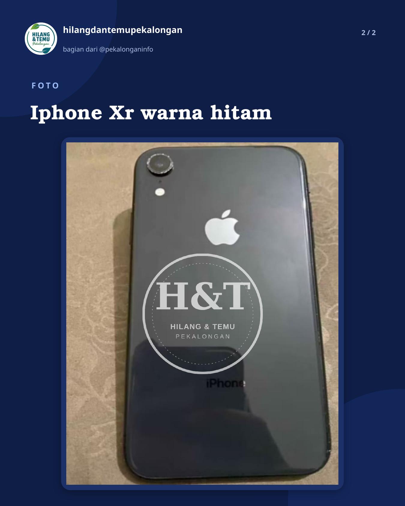 Slide 2 laporan Iphone Xr warna hitam