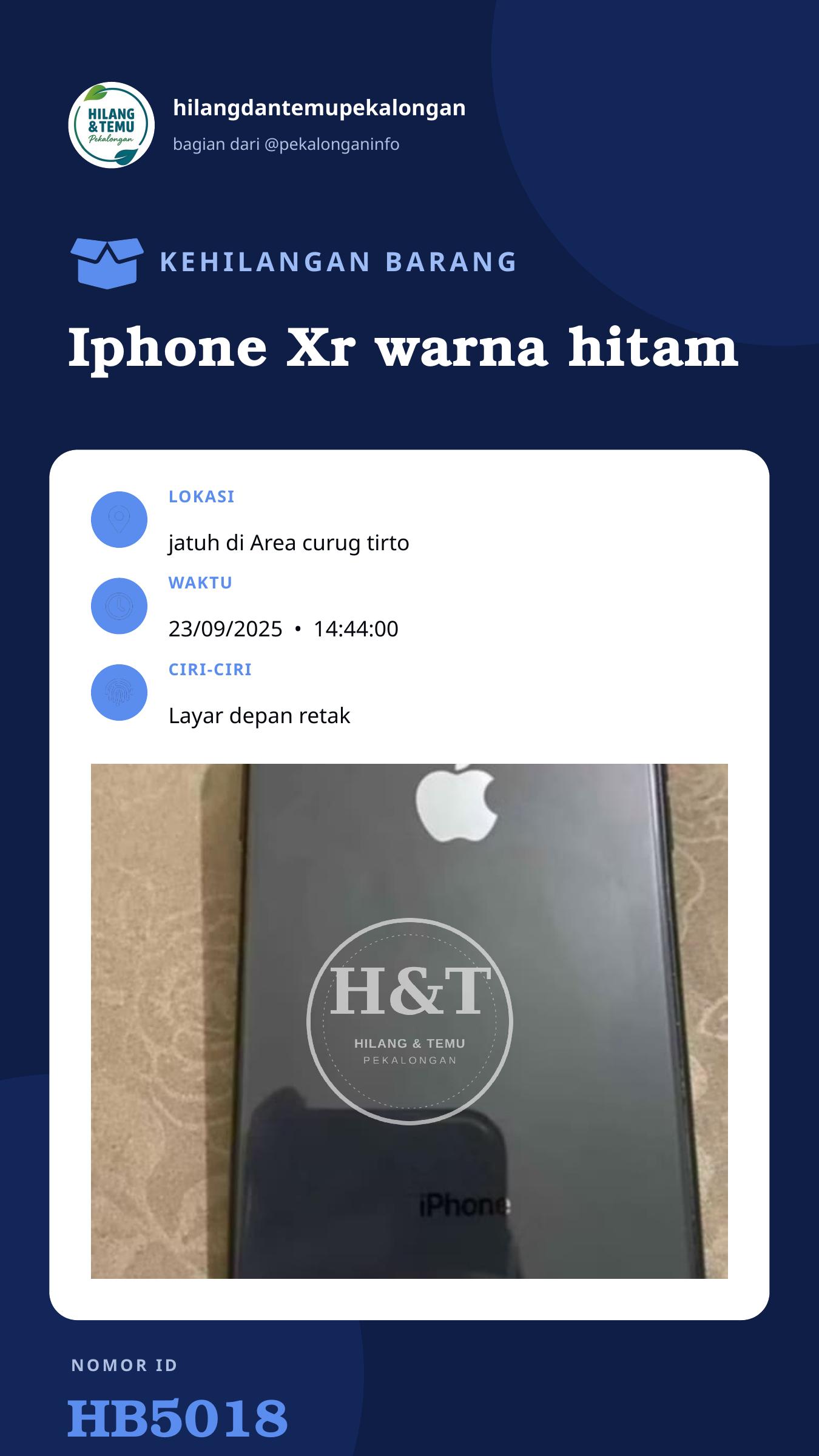 Story 9:16 laporan Iphone Xr warna hitam
