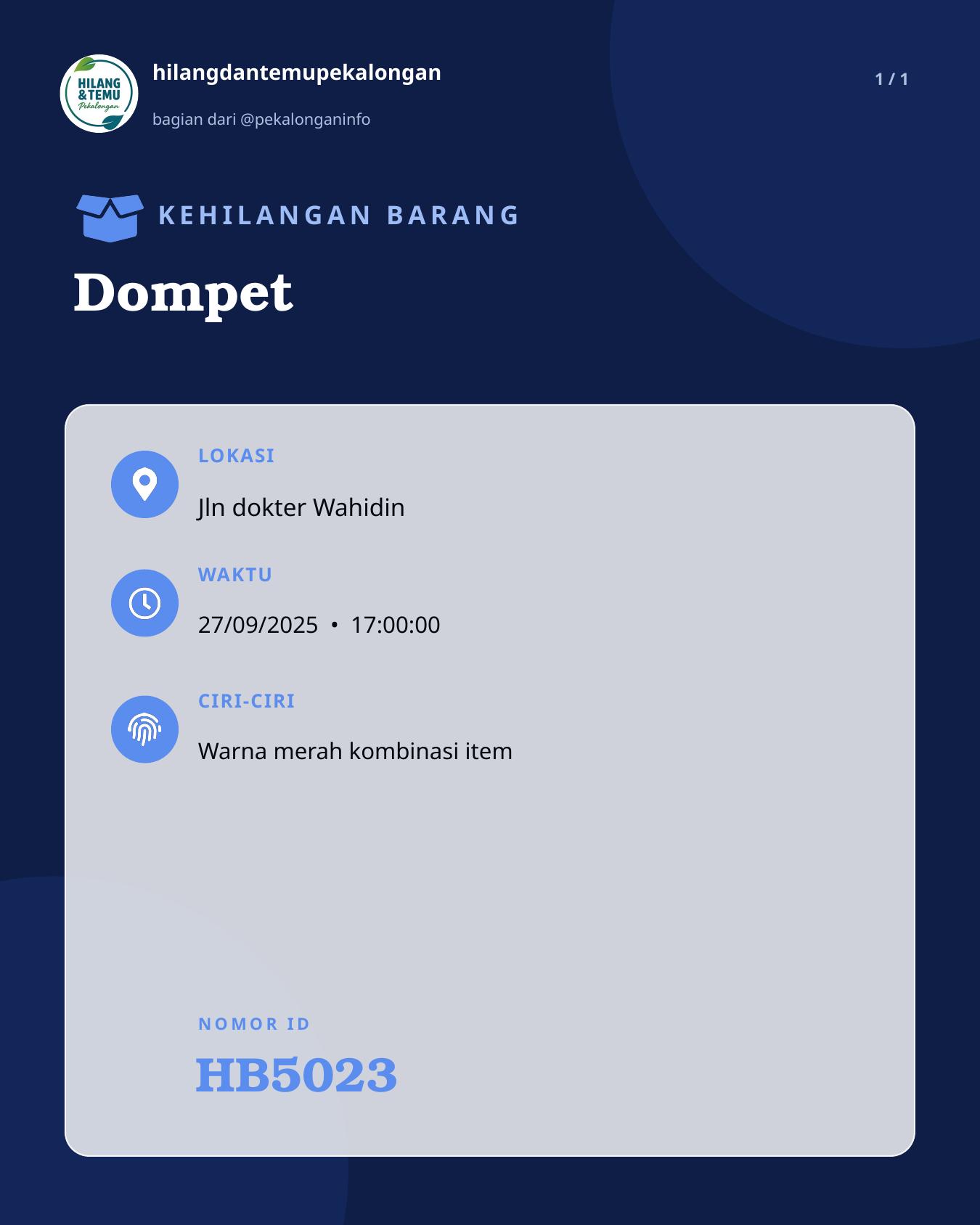 Slide laporan Dompet (HB5023)